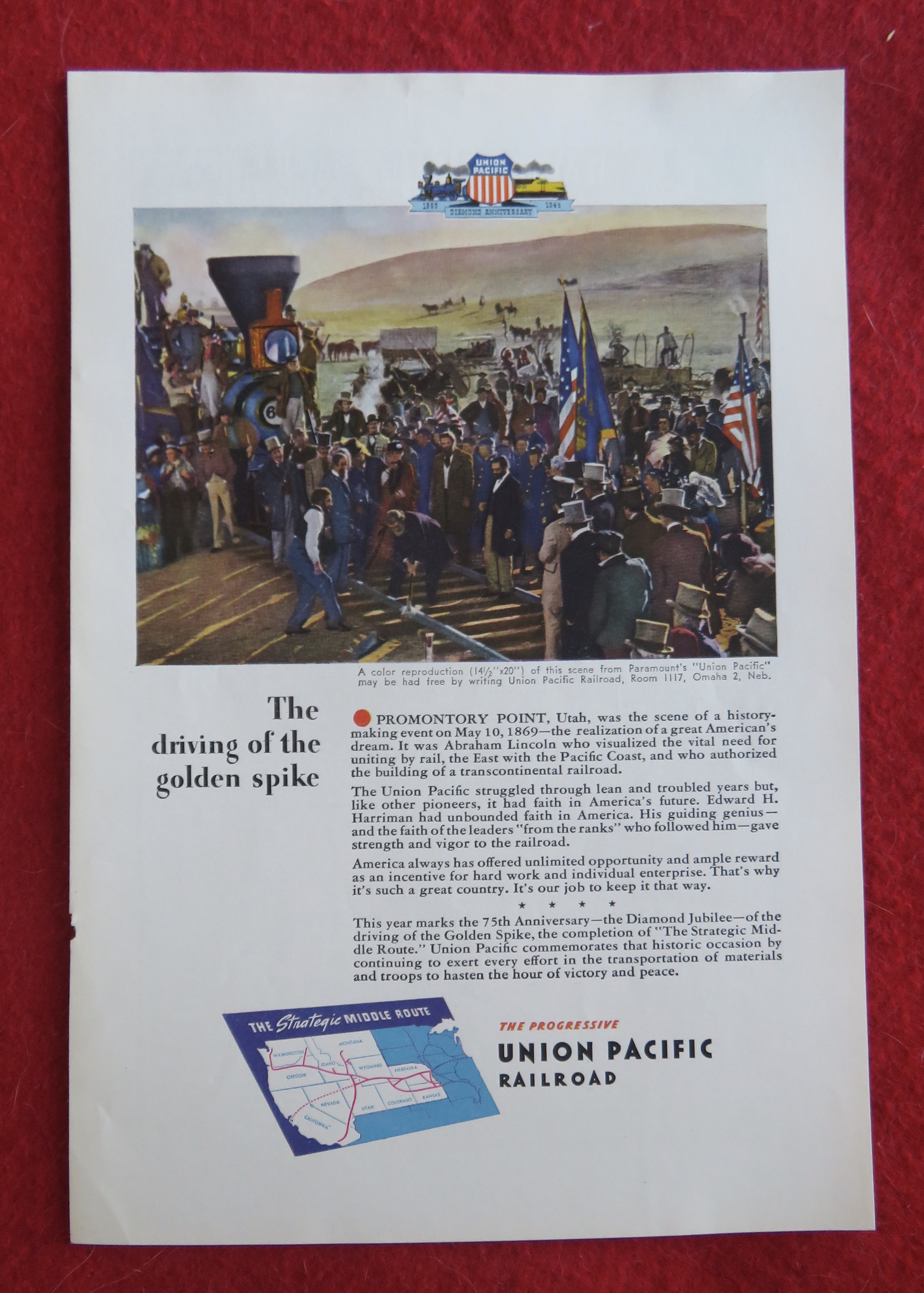 1944 Union Pacific Railroad with Driving of the Spike