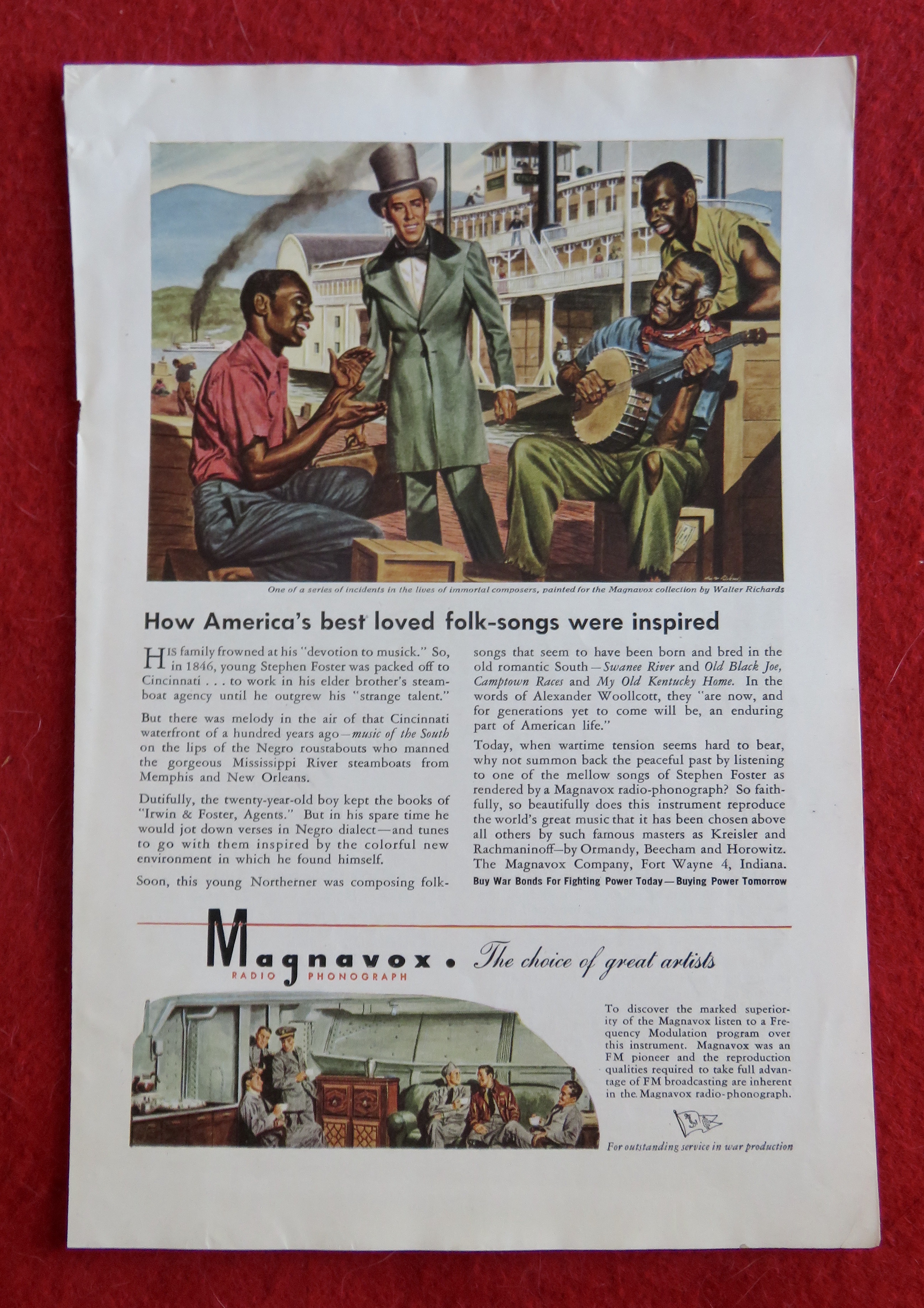 1944 Magnavox Radio Phonograph with Stephen Foster