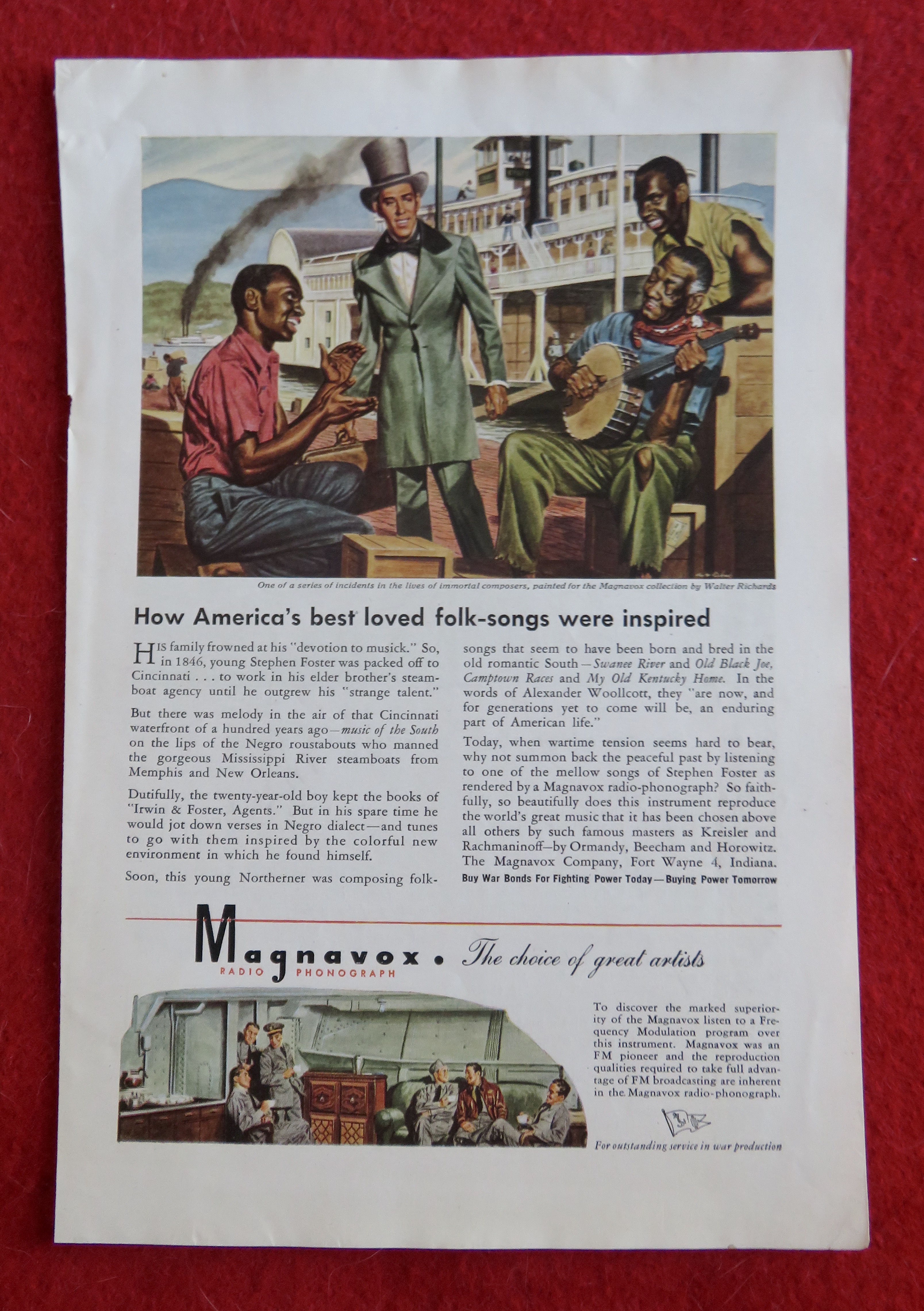 1944 Magnavox Radio Phonograph with Stephen Foster