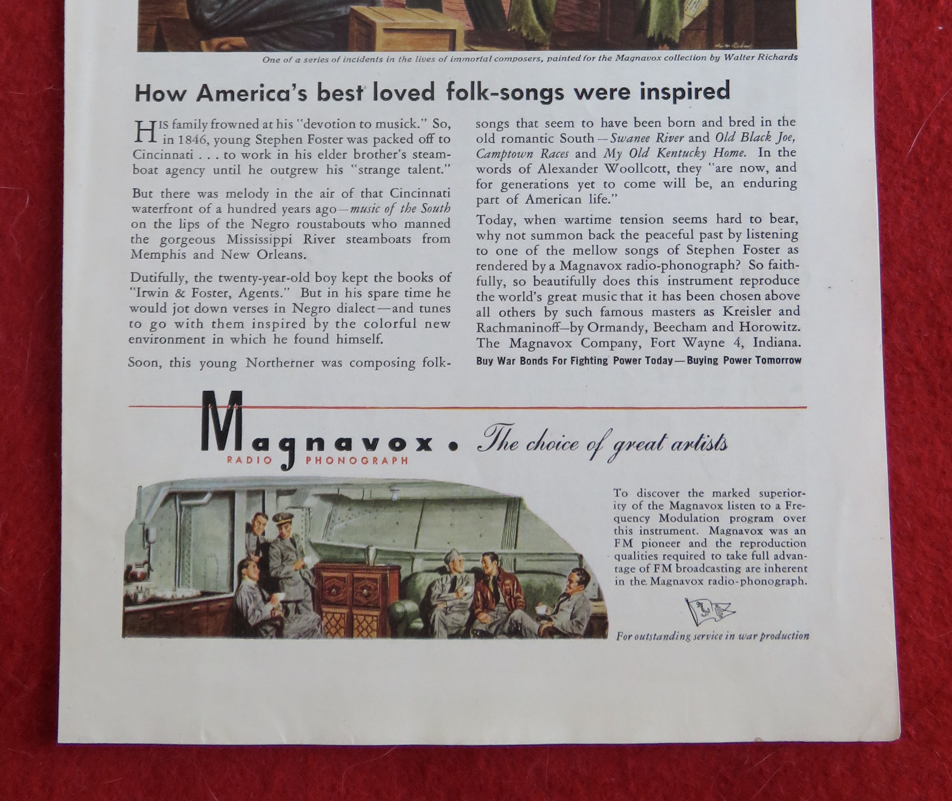 1944 Magnavox Radio Phonograph with Stephen Foster