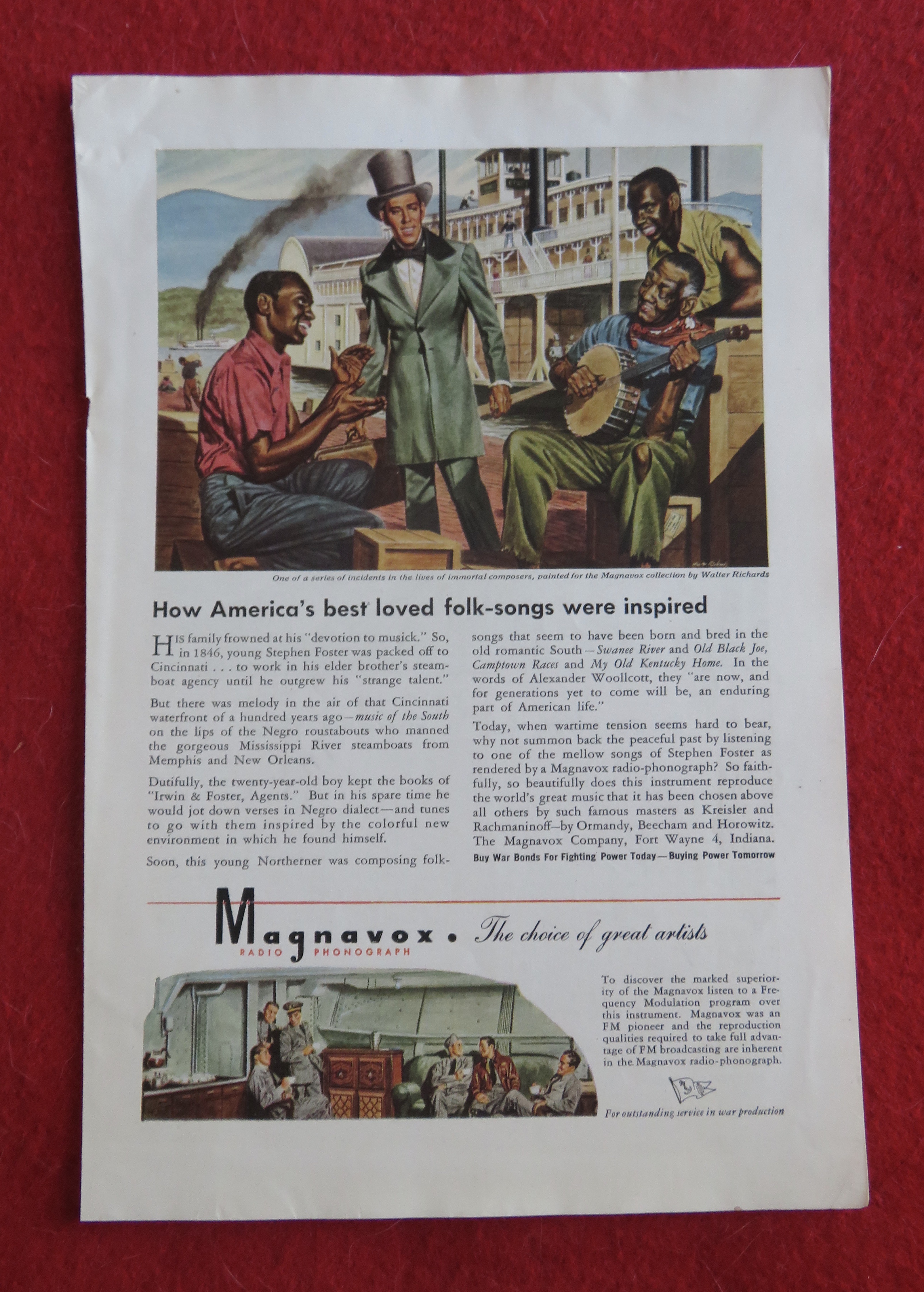 1944 Magnavox Radio Phonograph with Stephen Foster