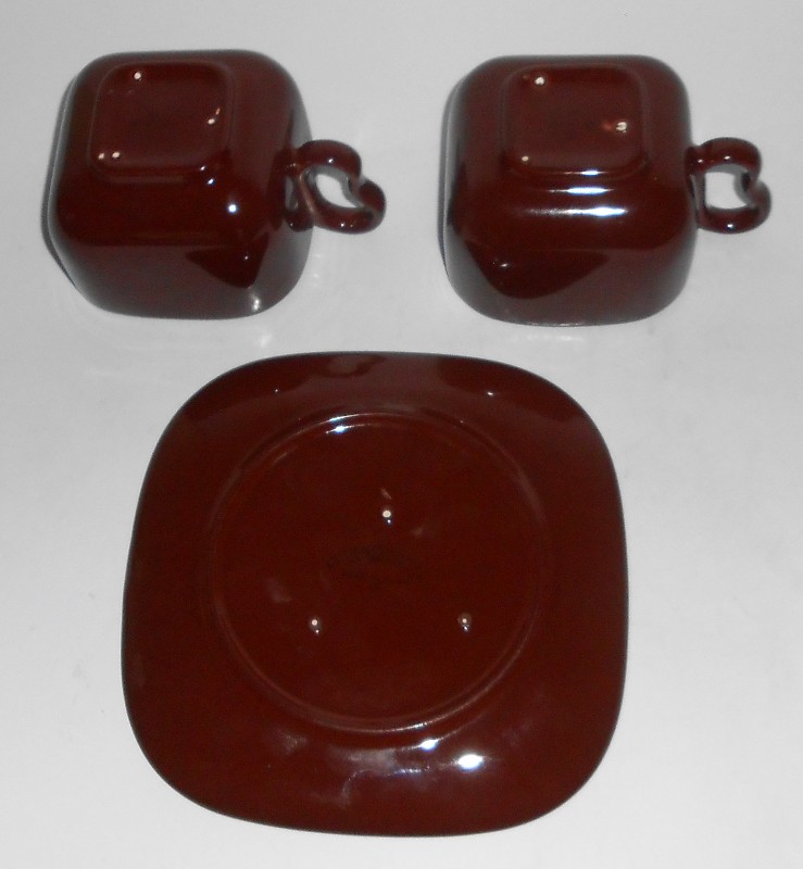 VINTAGE Franciscan Pottery Tiempo Hot Chocolate 2 Cups &  1 Saucer