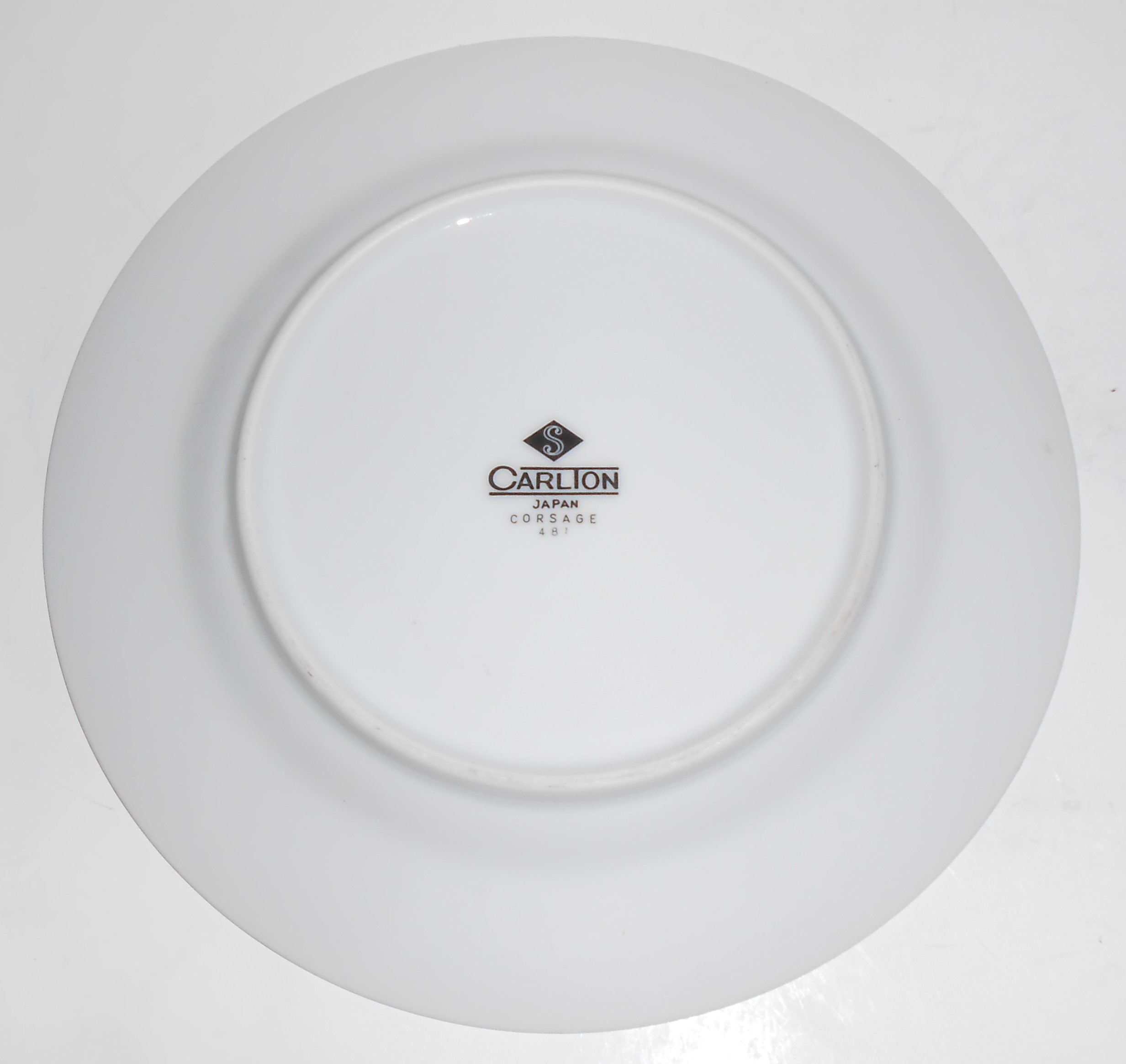 Carlton Fine China Corsage Floral w/Platinum Salad Pl