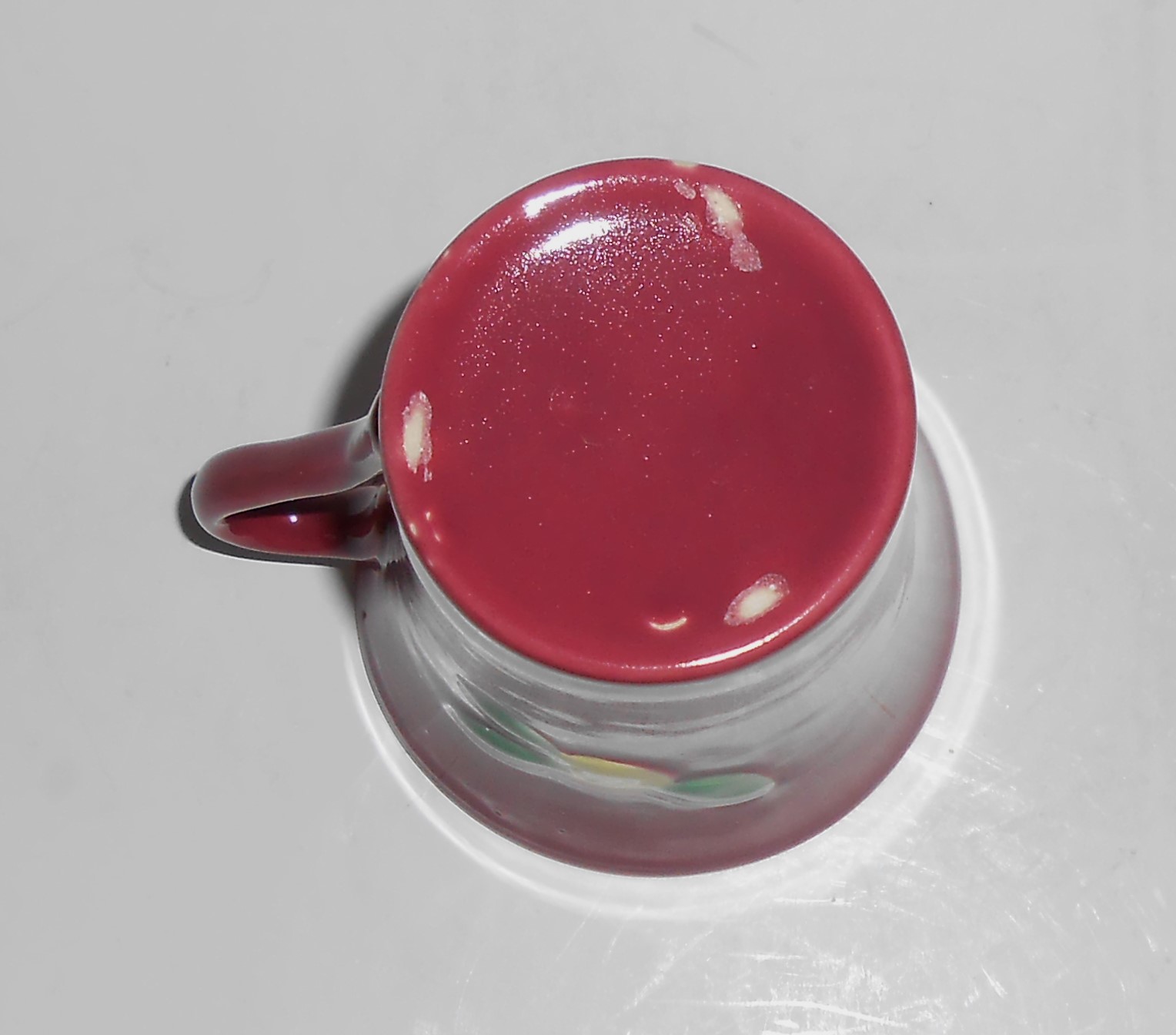 Coors Pottery Rosebud Very Rare Red Handled Tumbler