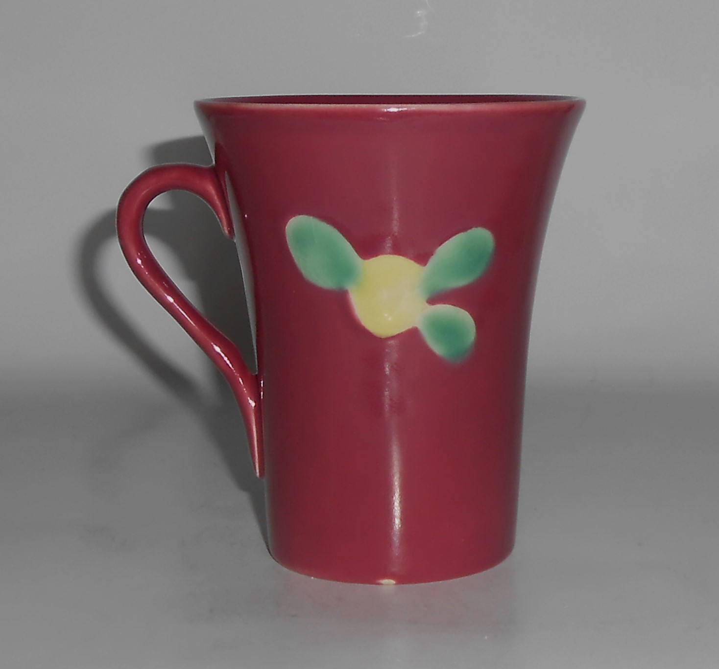 Coors Pottery Rosebud Very Rare Red Handled Tumbler
