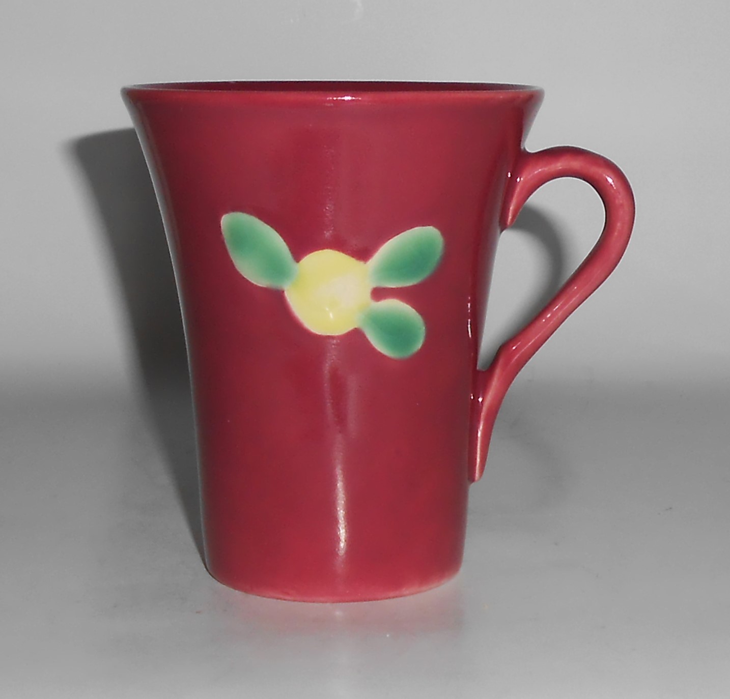 Coors Pottery Rosebud Very Rare Red Handled Tumbler #2