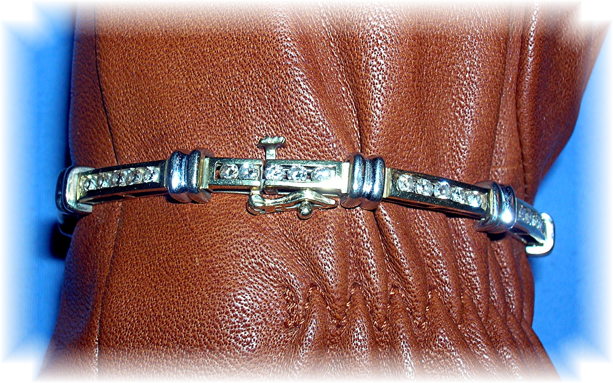Bracelet 10K Gold White  Yellow Tennis 2 Ct Diamond