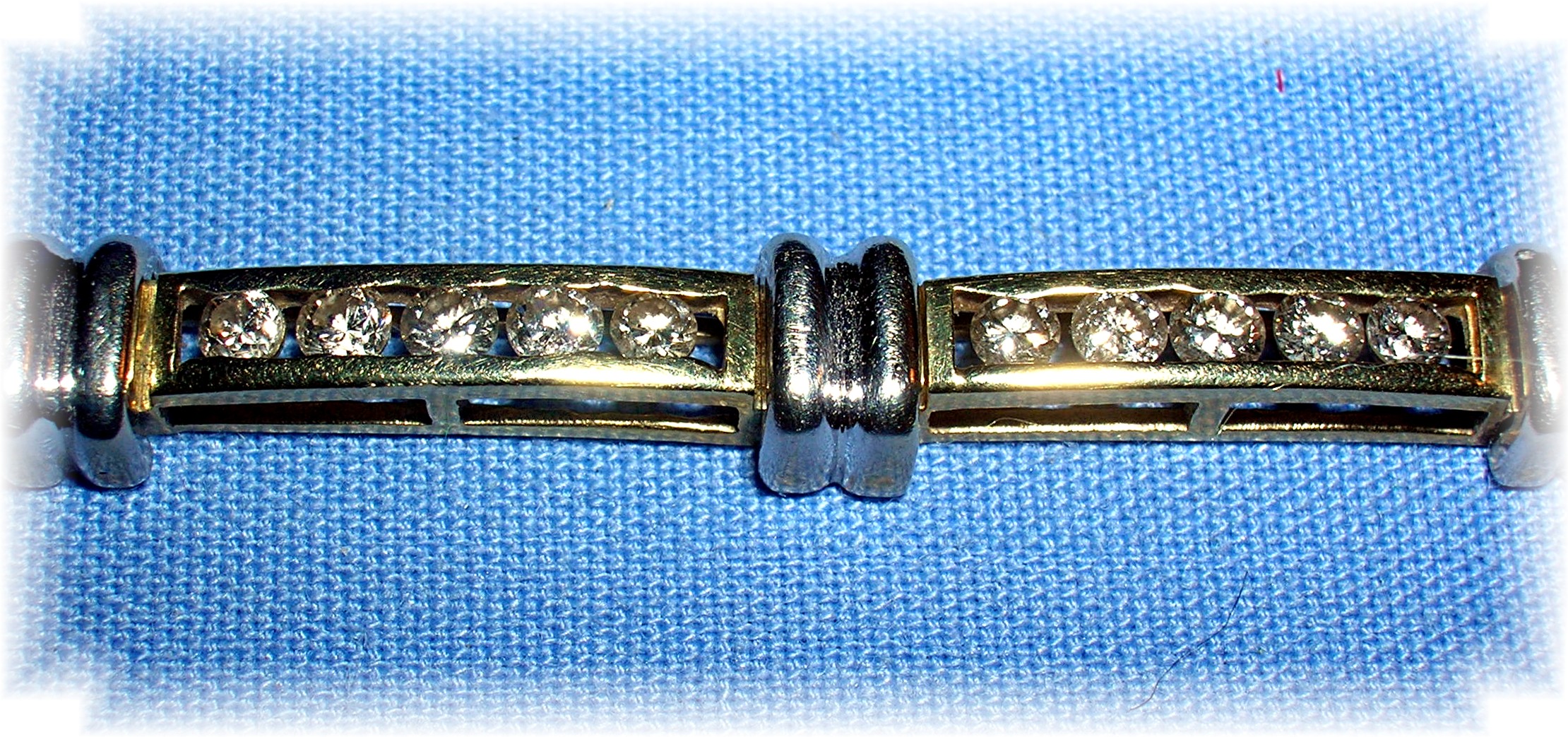 Bracelet 10K Gold White  Yellow Tennis 2 Ct Diamond