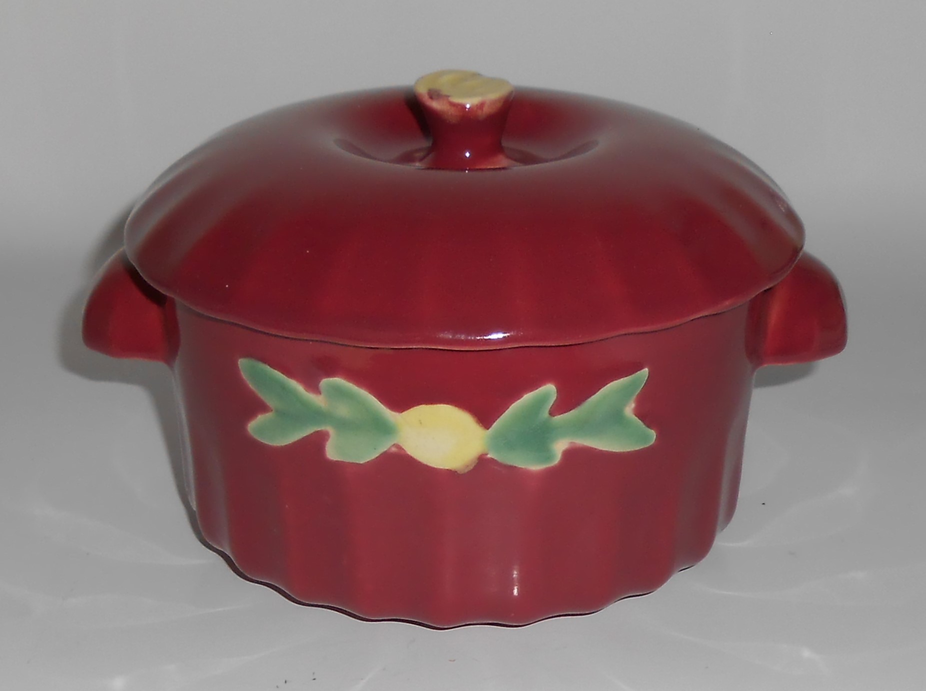 Coors Pottery Rosebud Red Small Dutch Casserole #2