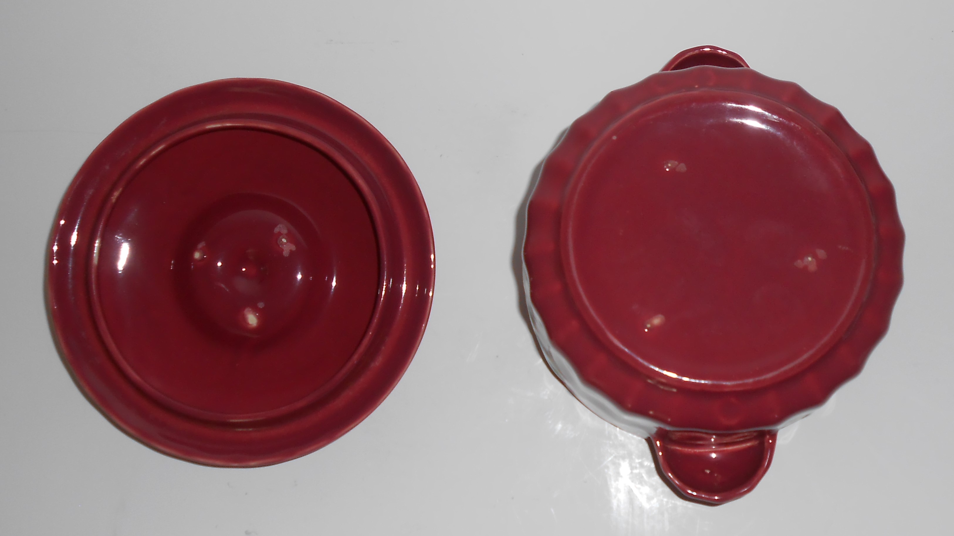 Coors Pottery Rosebud Red Small Dutch Casserole #2