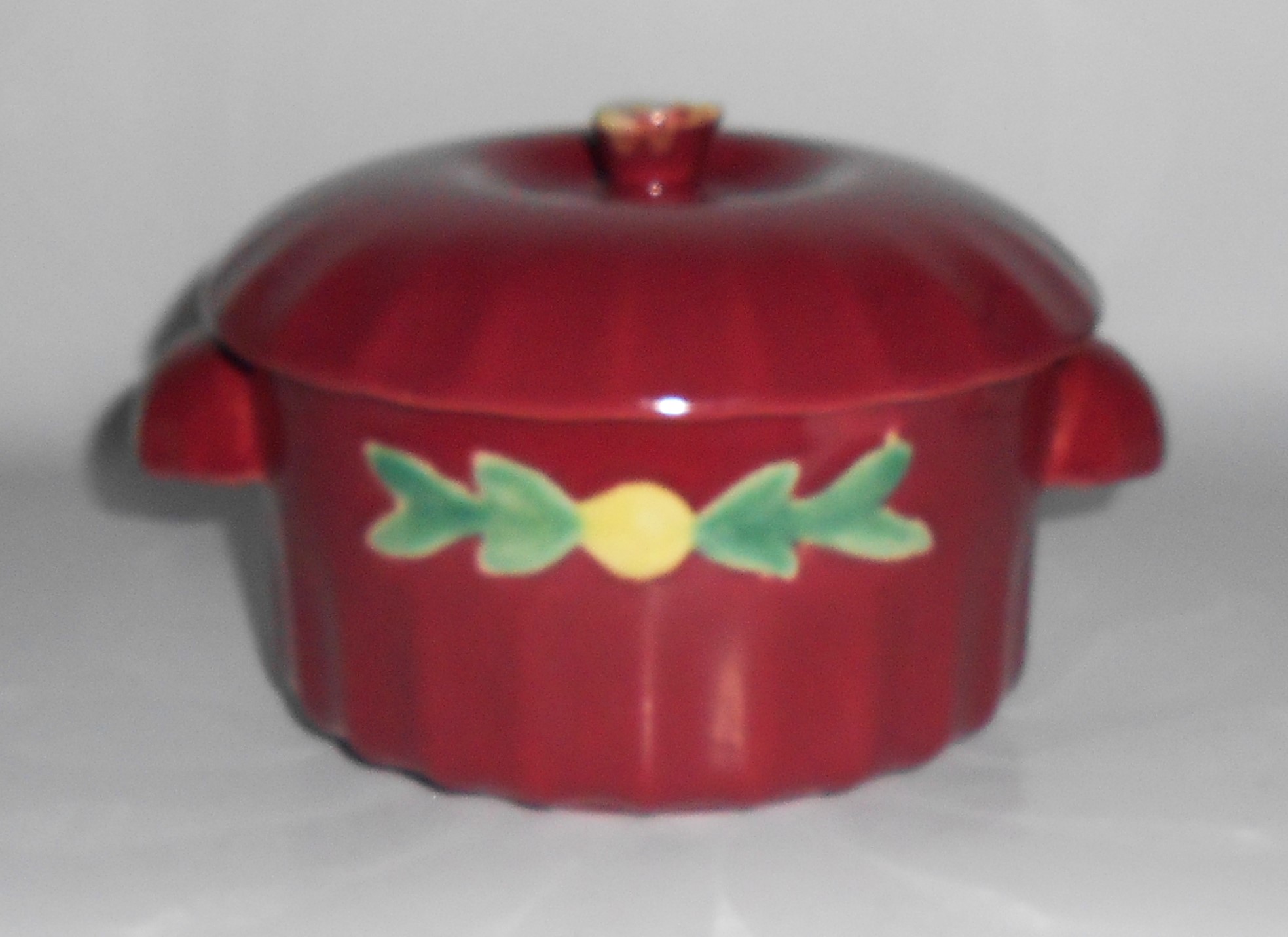 Coors Pottery Rosebud Red Small Dutch Casserole #2