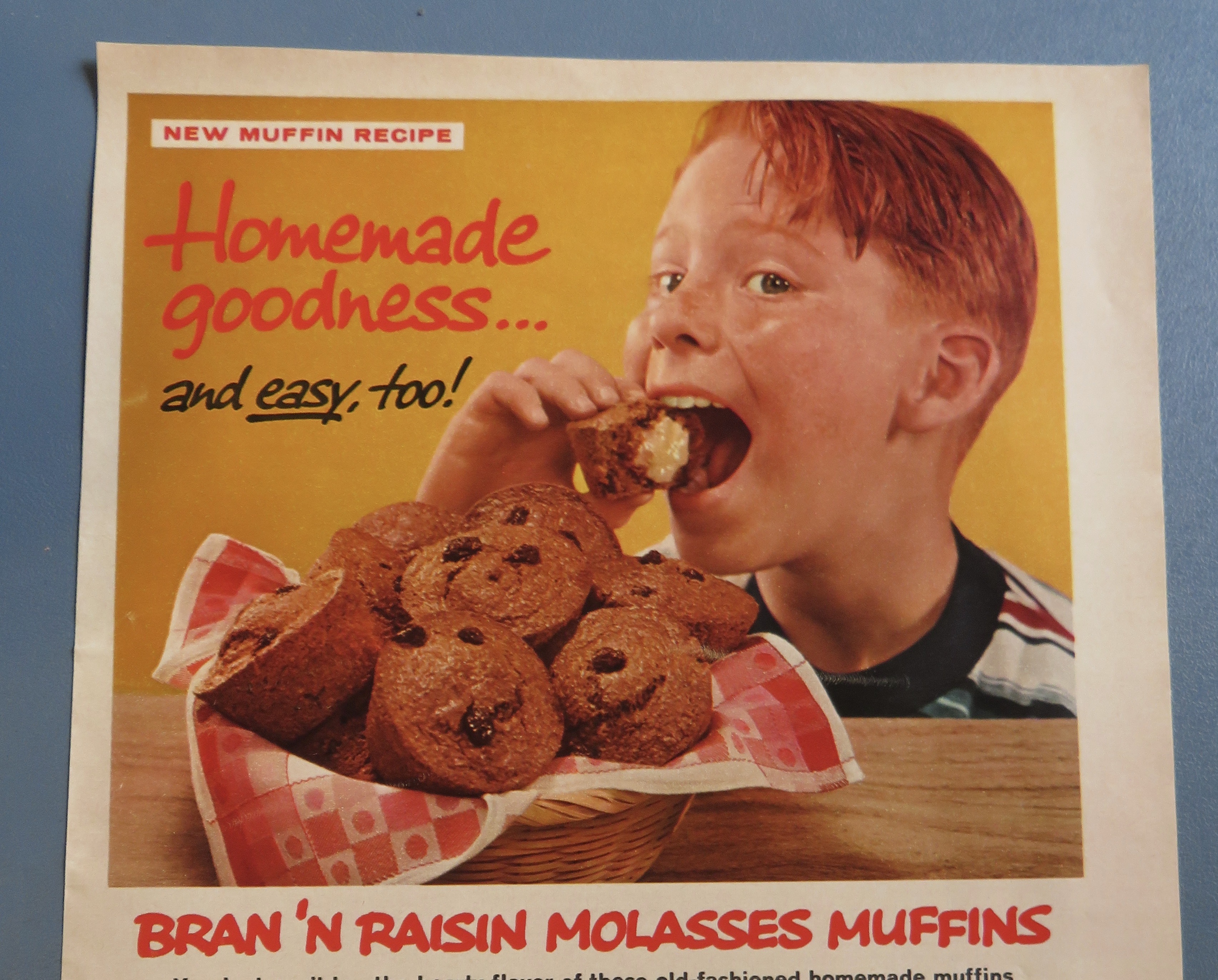 1958 Kellogg's All Bran Cereal with Boy Eating A Muffin