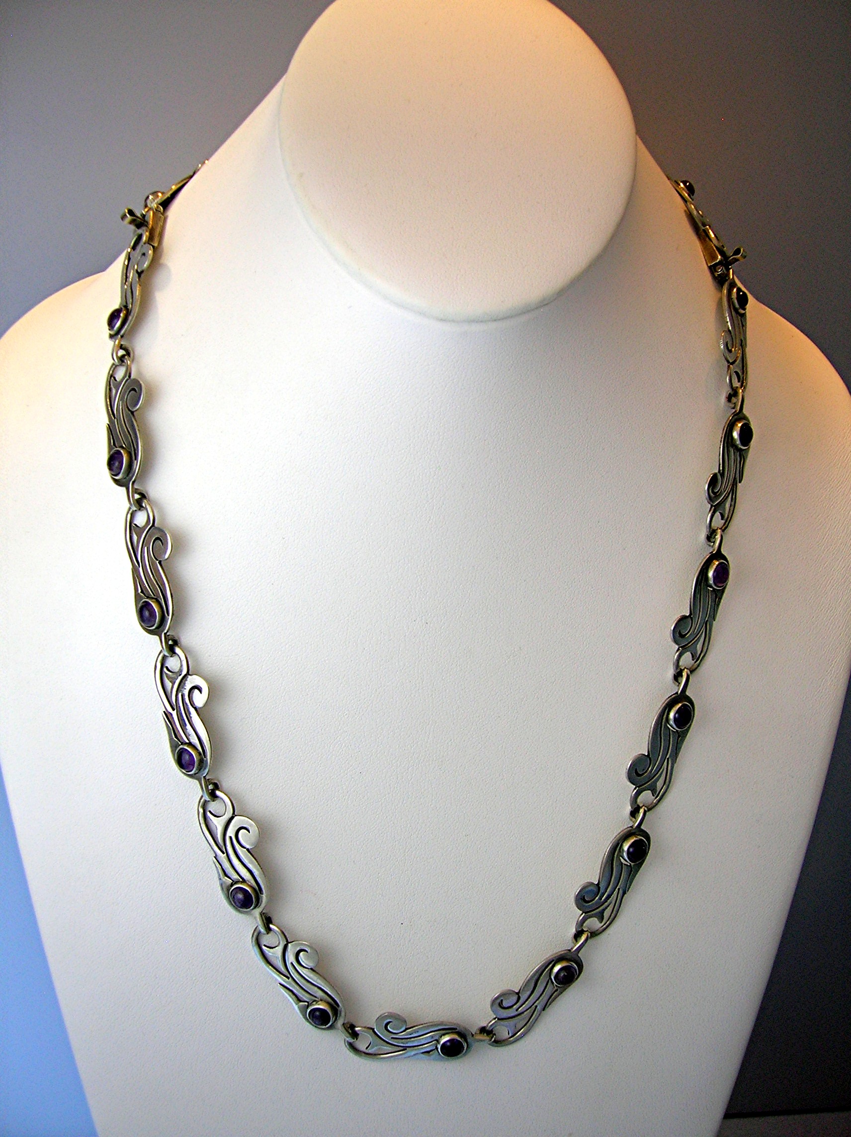 Taxco Mexico Sterling Silver Amethyst Necklace/Bracelet