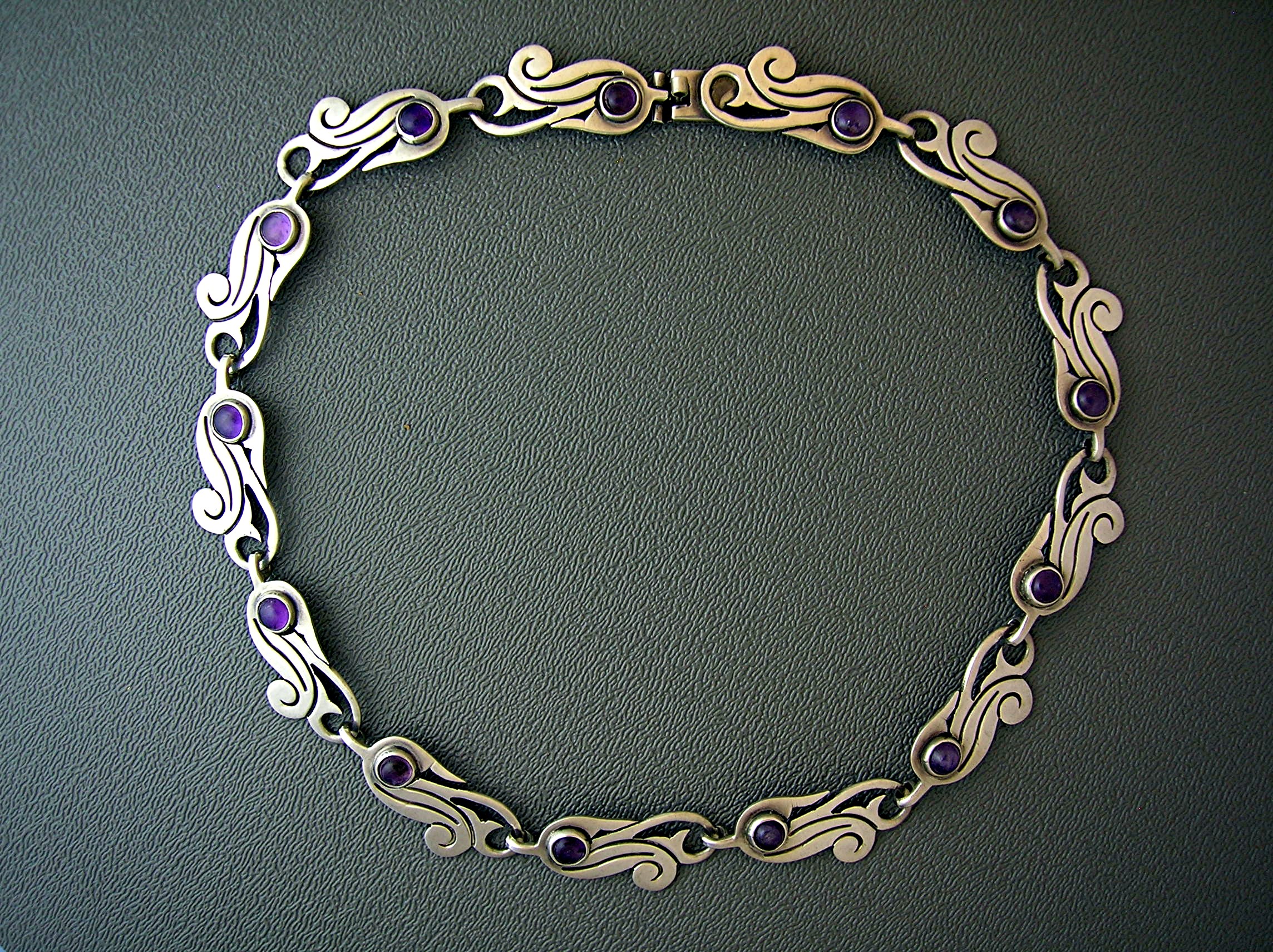 Taxco Mexico Sterling Silver Amethyst Necklace/Bracelet