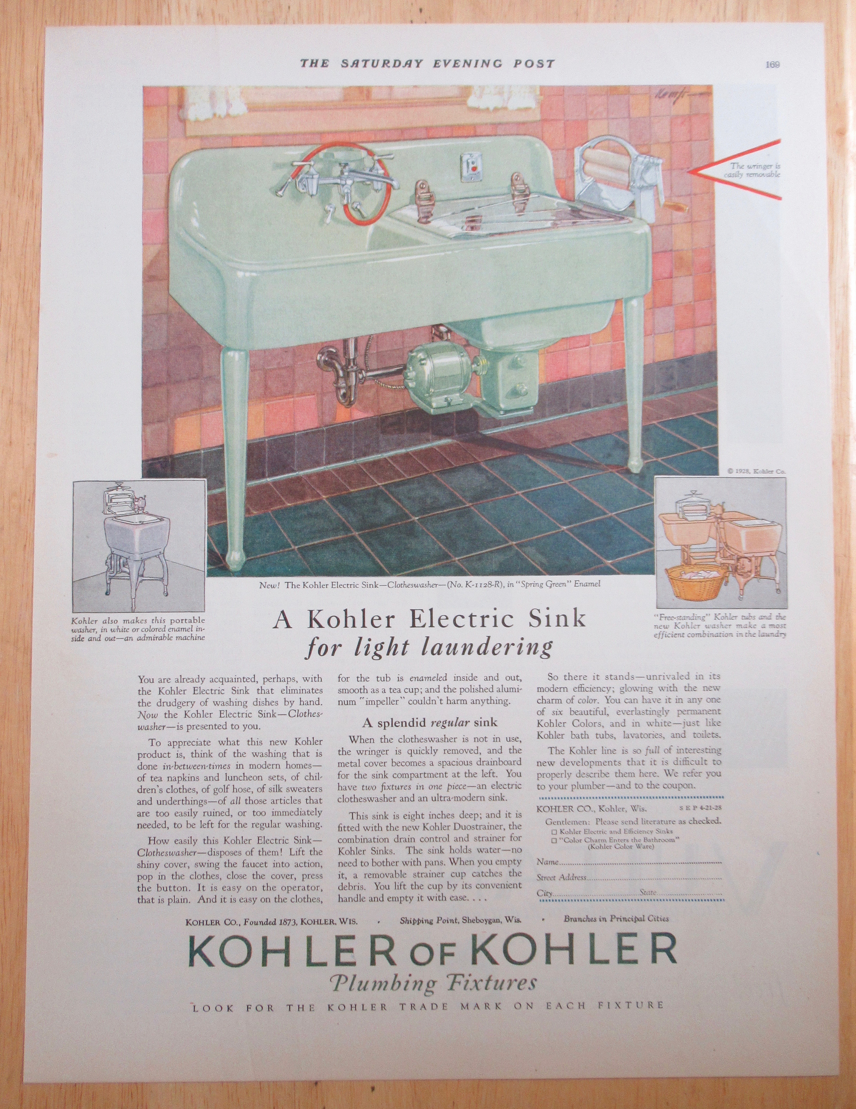 1928 Kohler of Kohler with Kohler Electric Sink