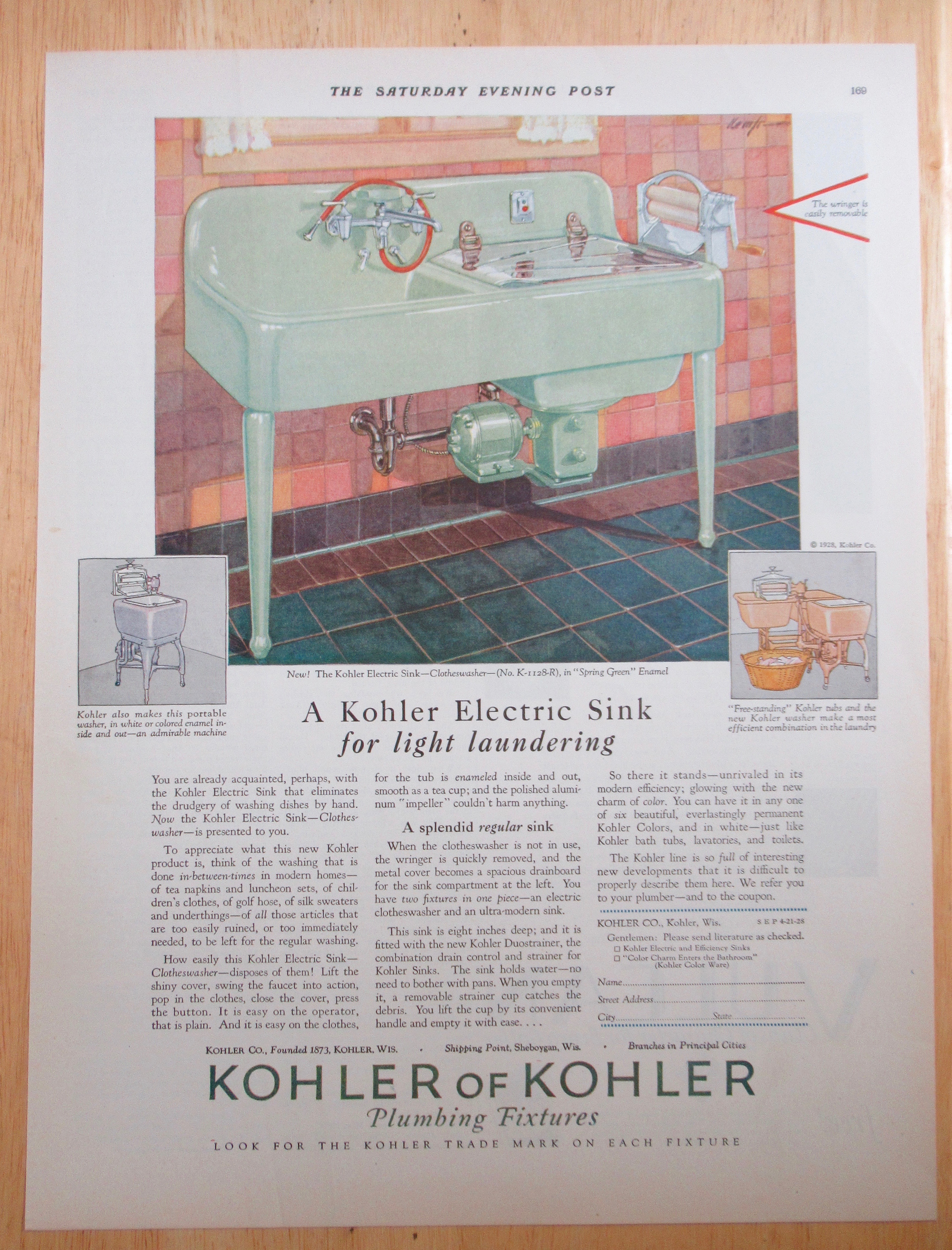 1928 Kohler of Kohler with Kohler Electric Sink
