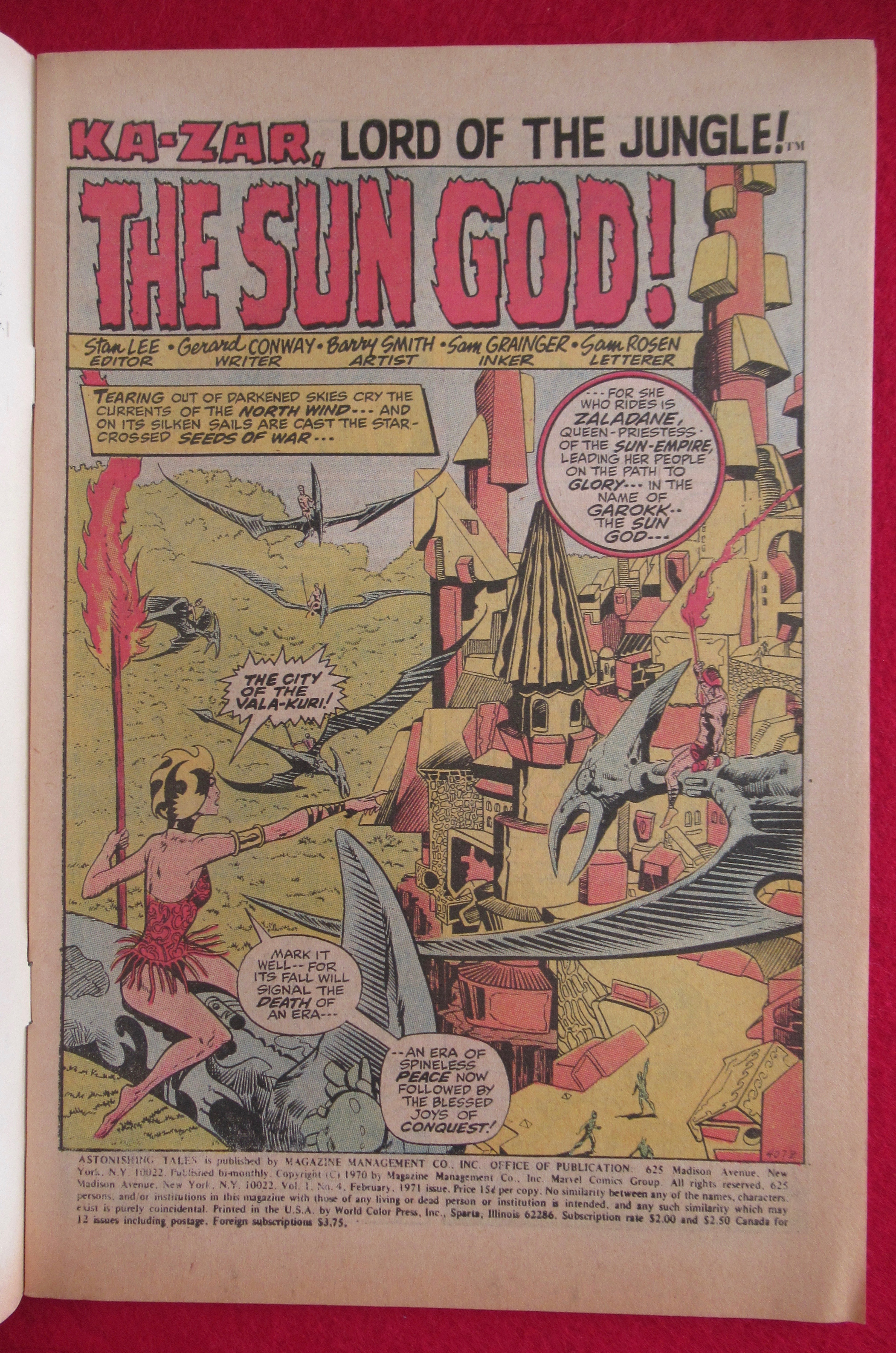 Astonishing Tales Comic February 1971 The Sun God