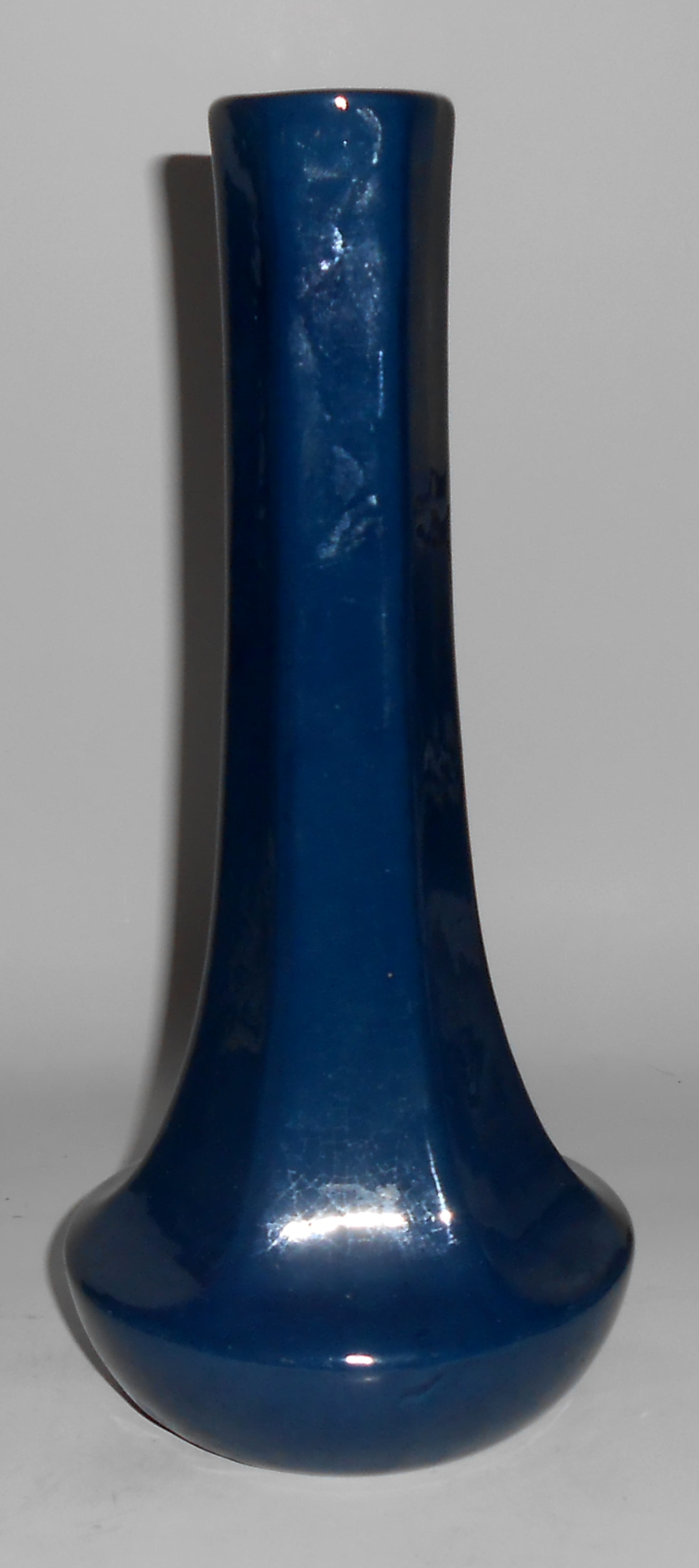 Peters And Reed Pottery 10in Mottled Blue #49 Mint