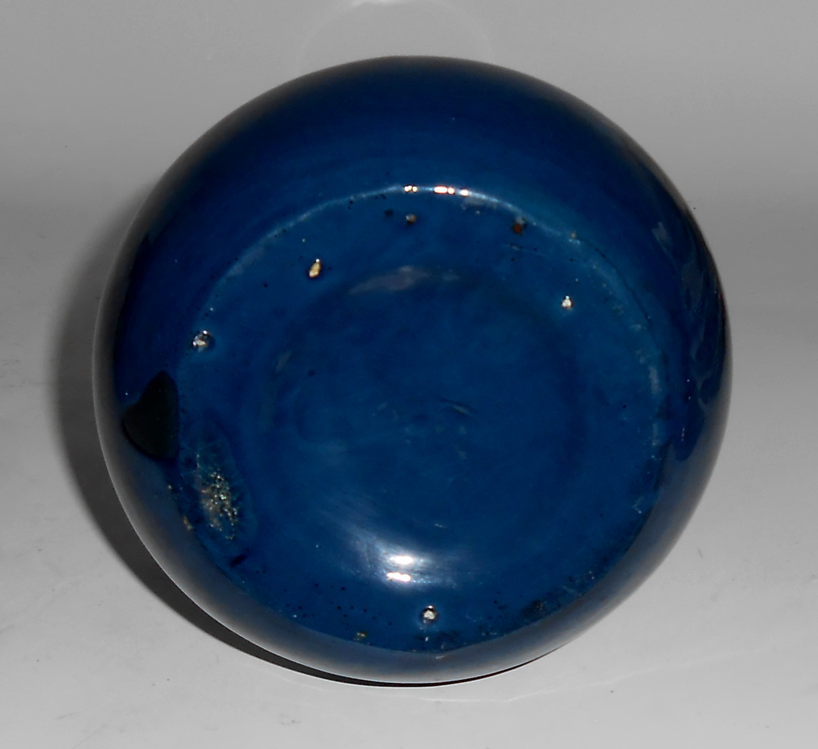 Peters And Reed Pottery 10in Mottled Blue #49 Mint