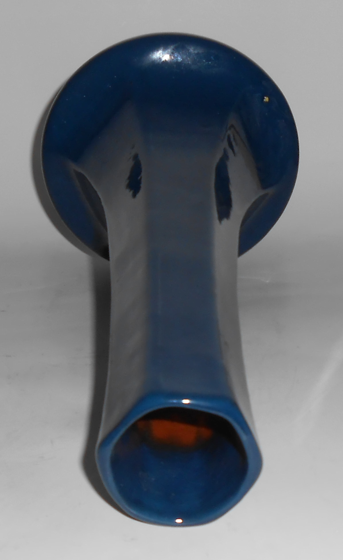 Peters And Reed Pottery 10in Mottled Blue #49 Mint