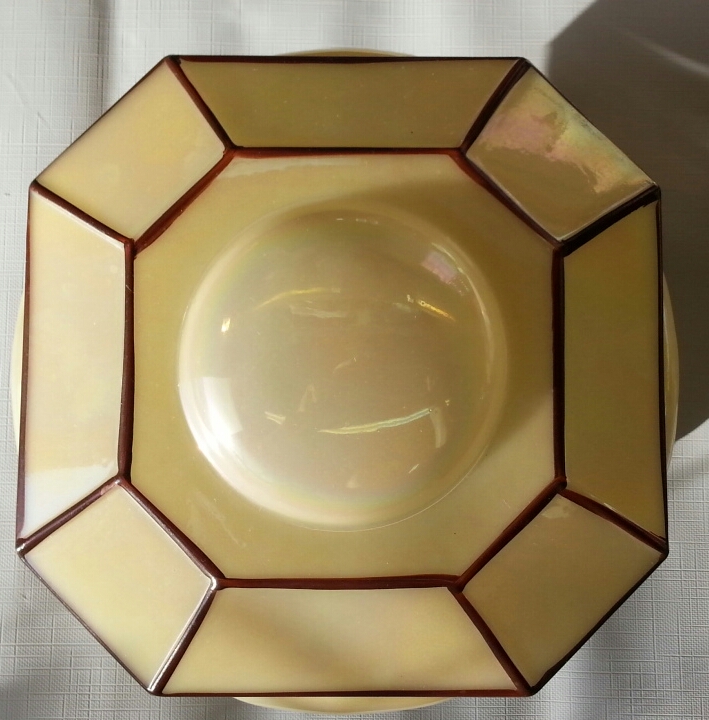 Vintage Art Glass Flush Light   #1431