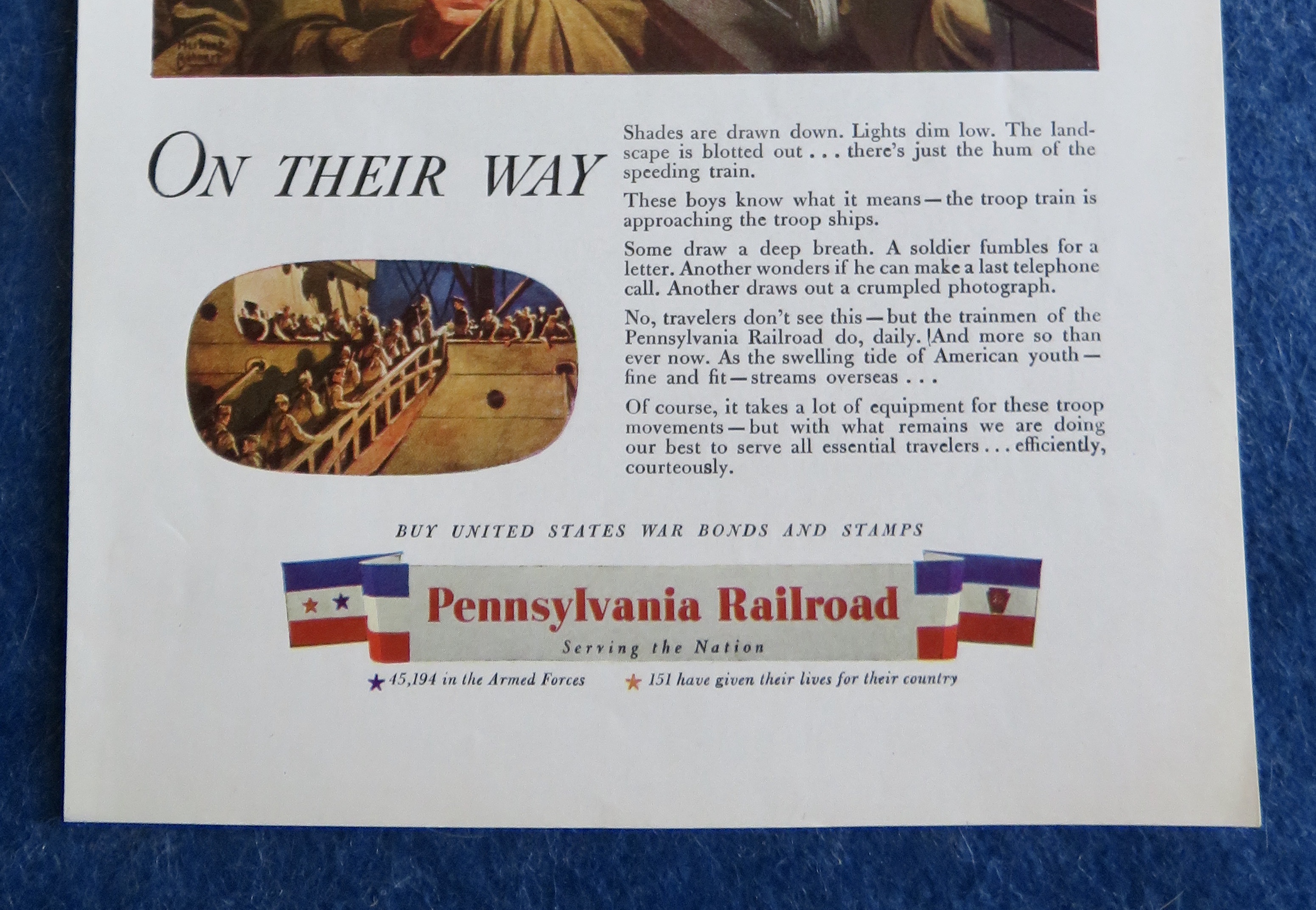 1944 Pennsylvania Railroad with Soldiers on a Train