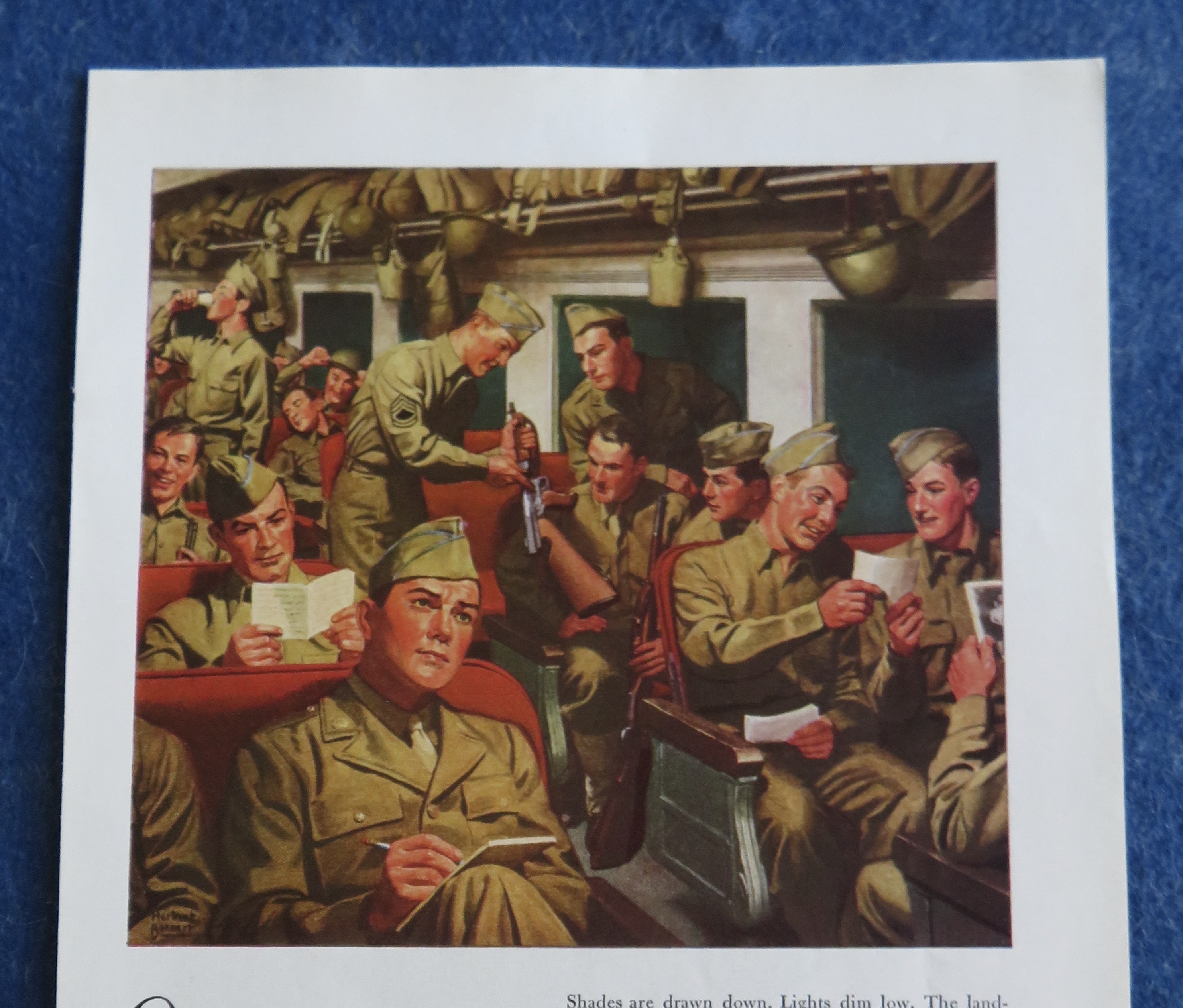 1944 Pennsylvania Railroad with Soldiers on a Train