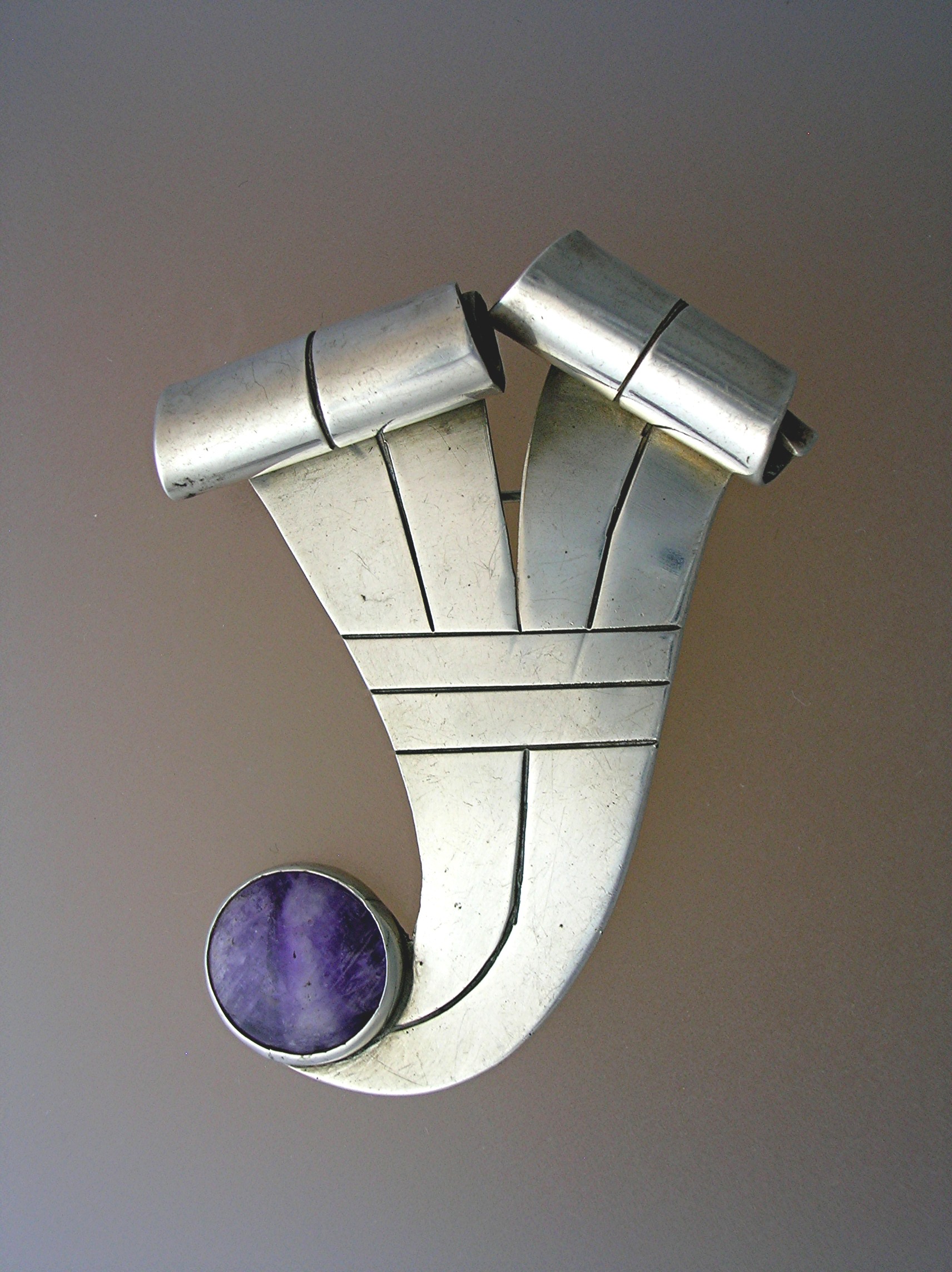 Taxco Mexico Sterling Silver Amethyst Spratling Copy