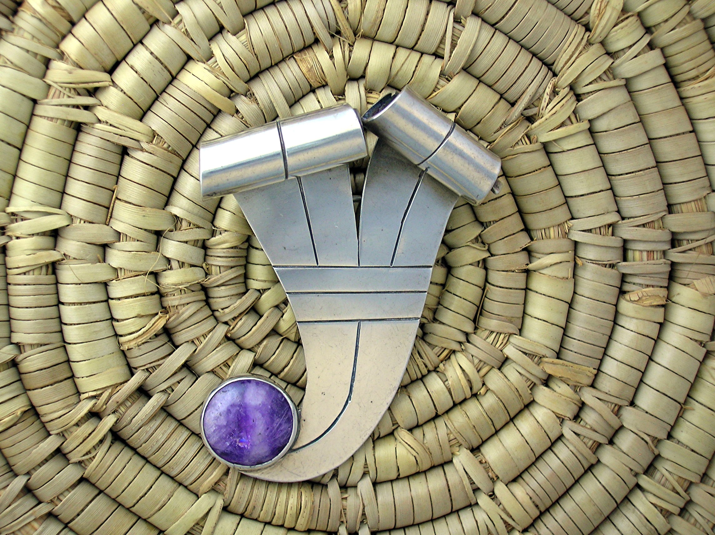 Taxco Mexico Sterling Silver Amethyst Spratling Copy