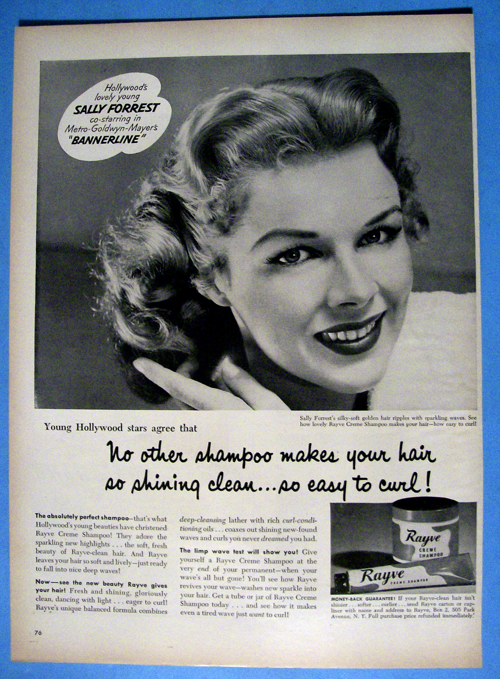 Vintage Ad: 1951 Rayve Shampoo with Sally Forrest