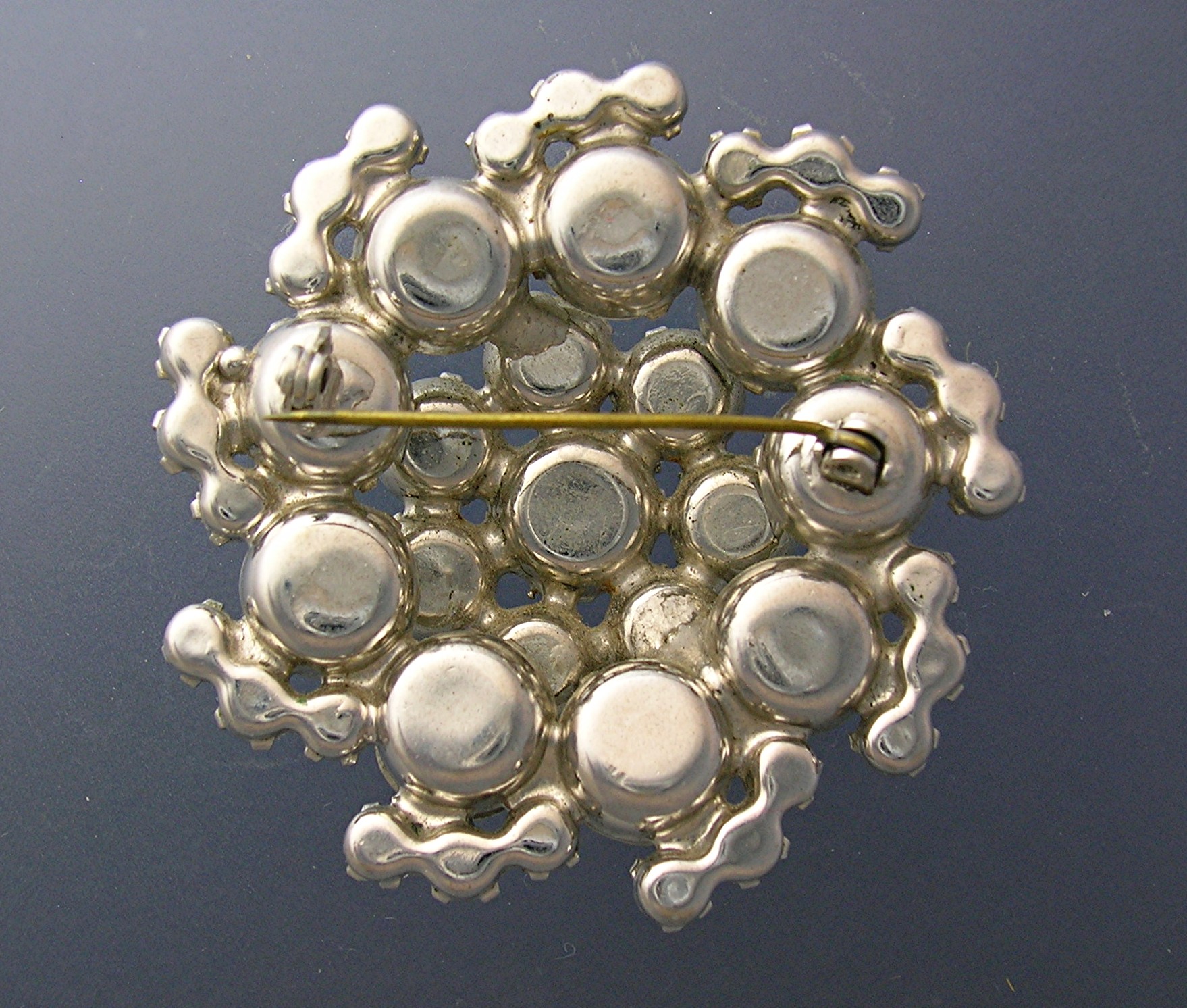 Crystal Silver Rhodium Set Cluster Brooch