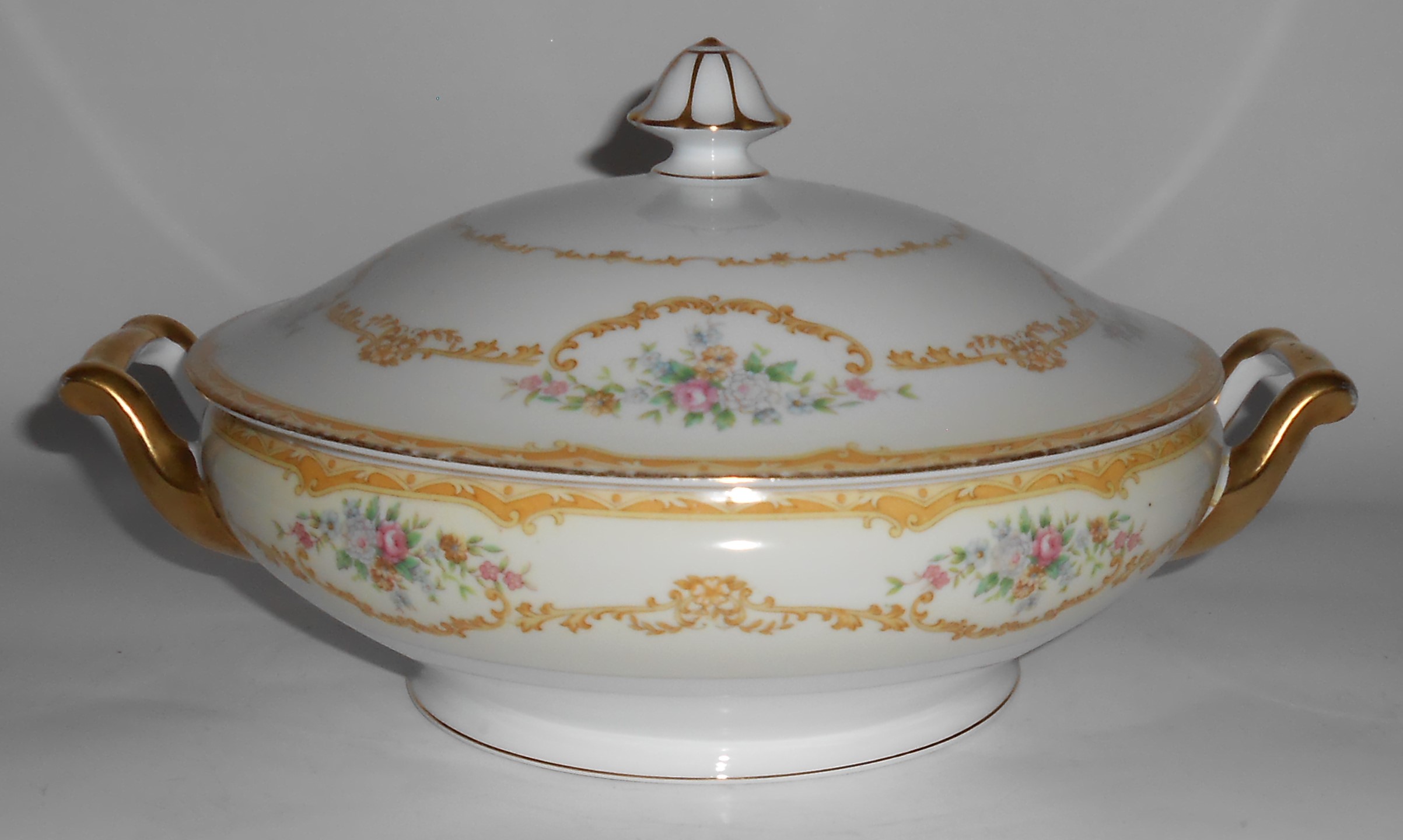 Noritake China Porcelain Floral Scrolls w/Gold Covered