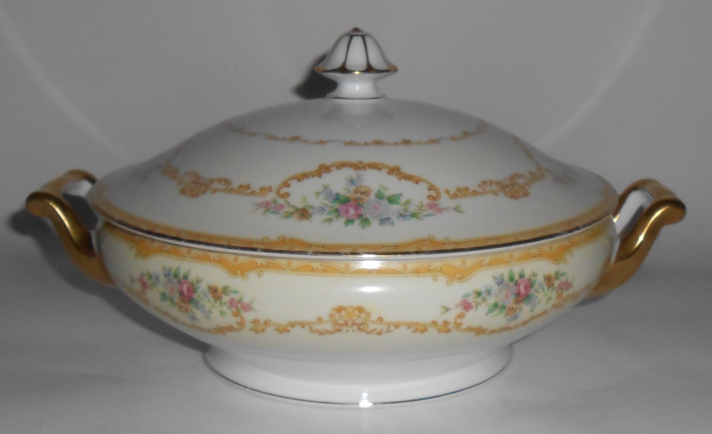 Noritake China Porcelain Floral Scrolls w/Gold Covered