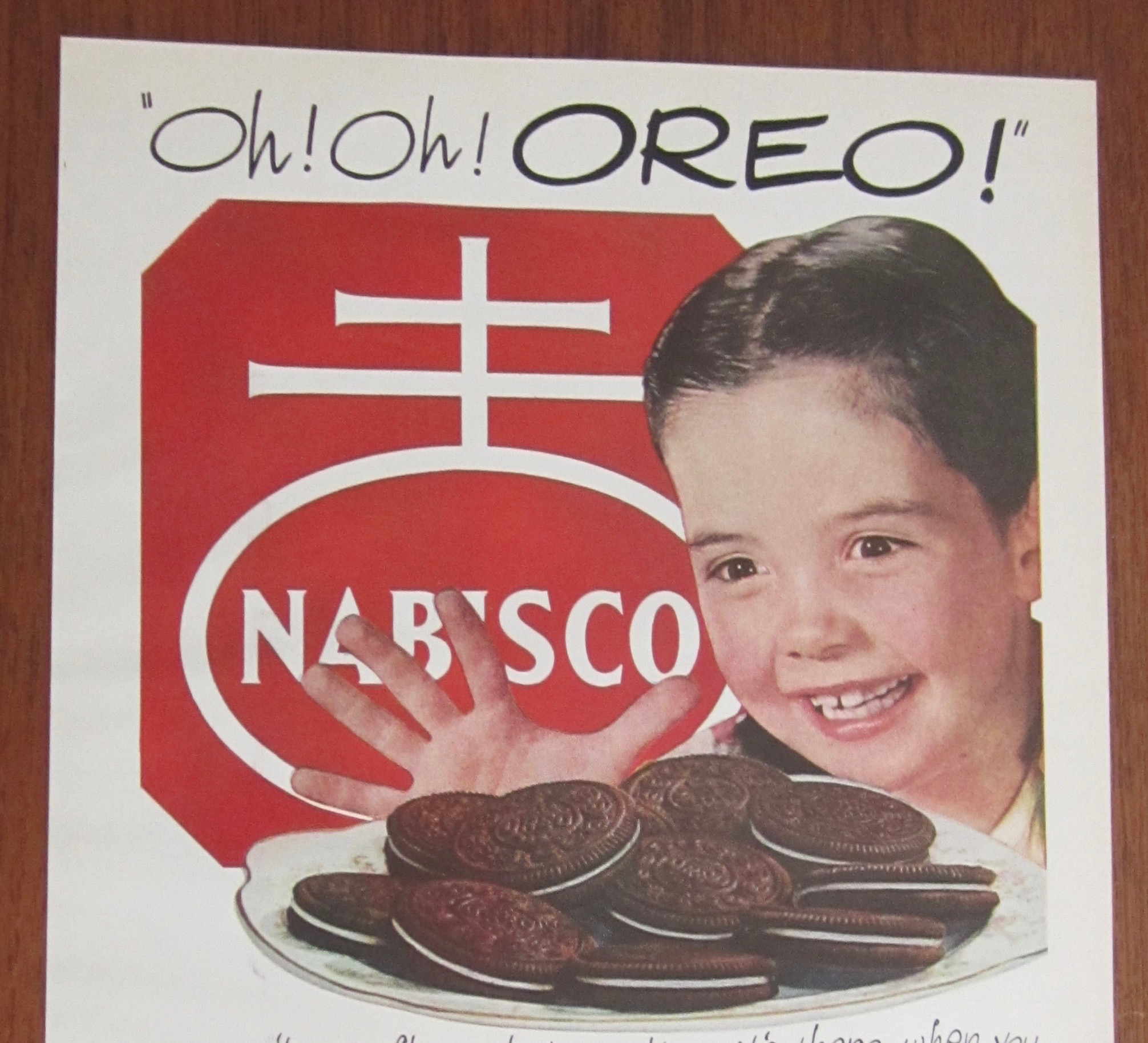 1951 Oreo Creme Sandwich with Girl & Plateful of Oreos