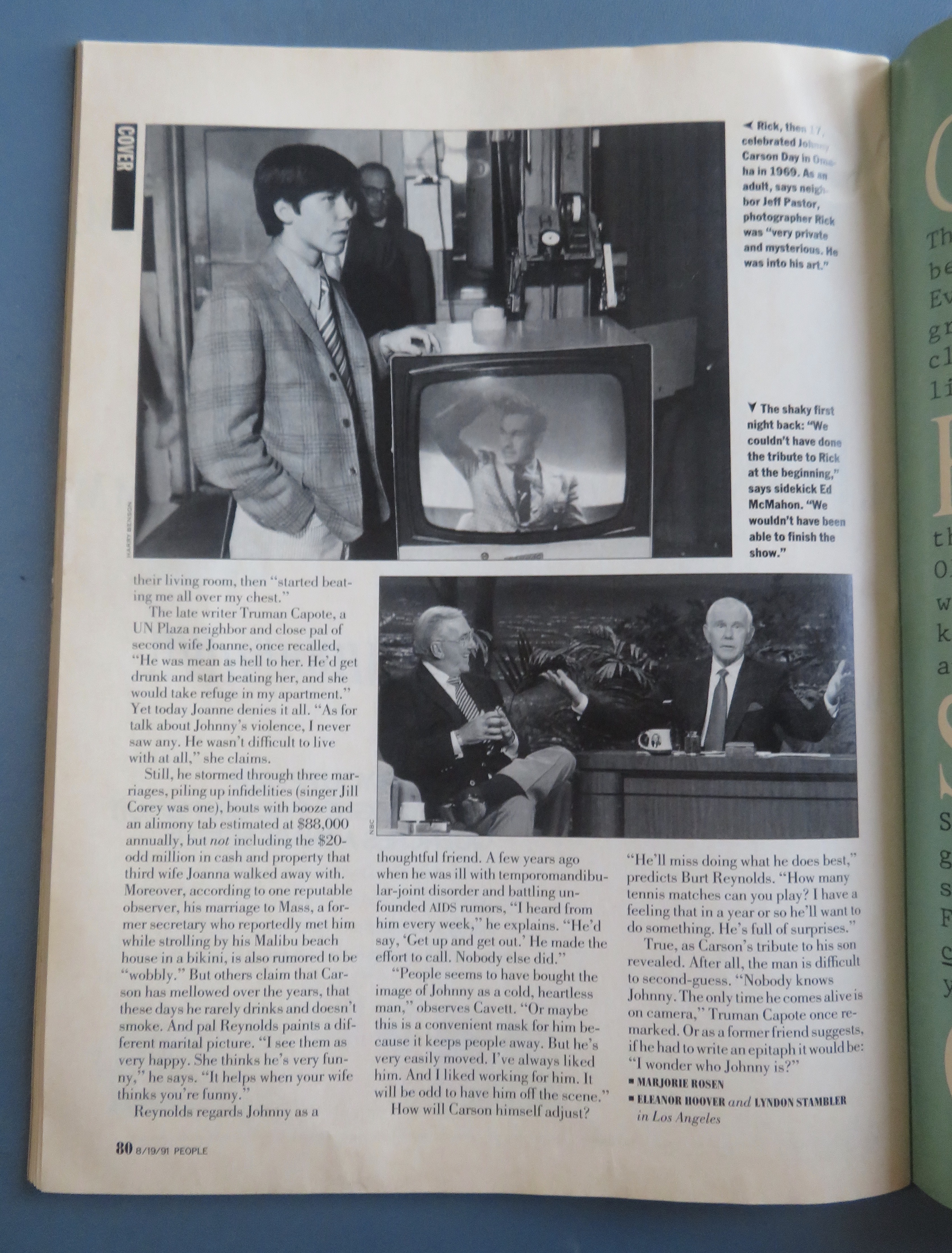 People Weekly Magazine August 19, 1991 Johnny Carson
