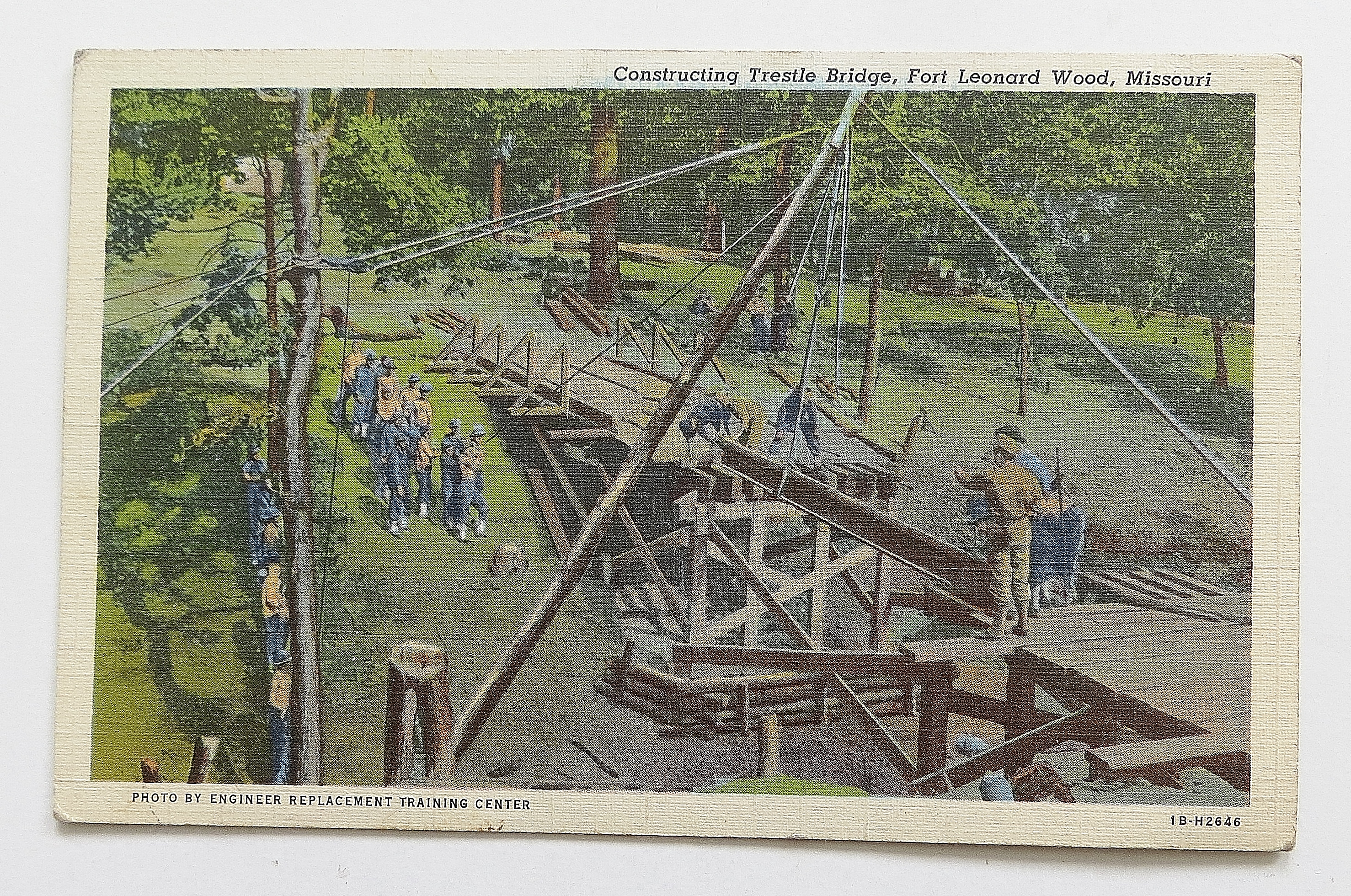 Constructuing Trestle Bridge, Fort Leonard, Missouri