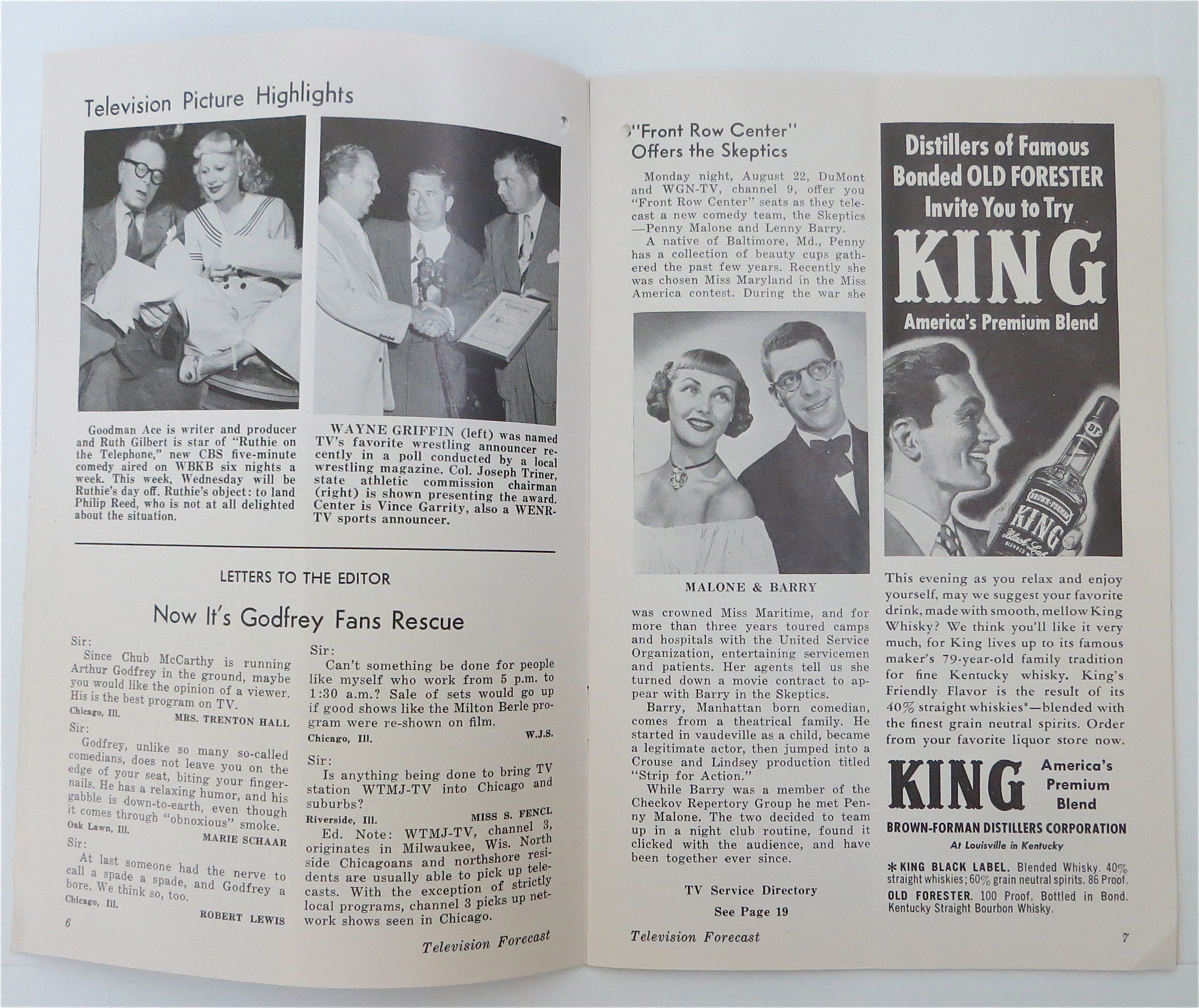 Television Forecast August 20, 1949 Roberta Quinlan