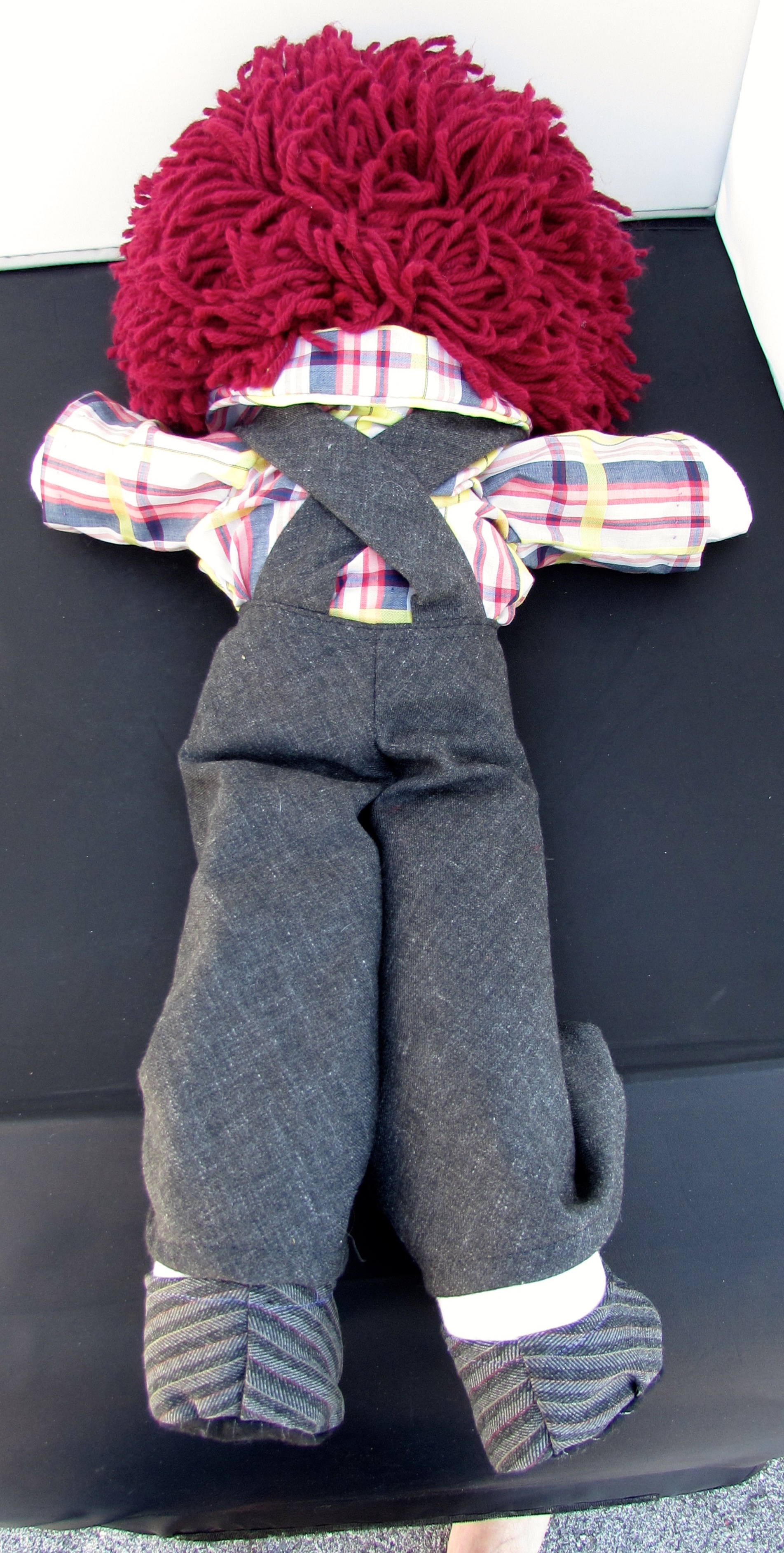 Boy Cloth Doll Embroidered Facial Features Yarn Hair 18