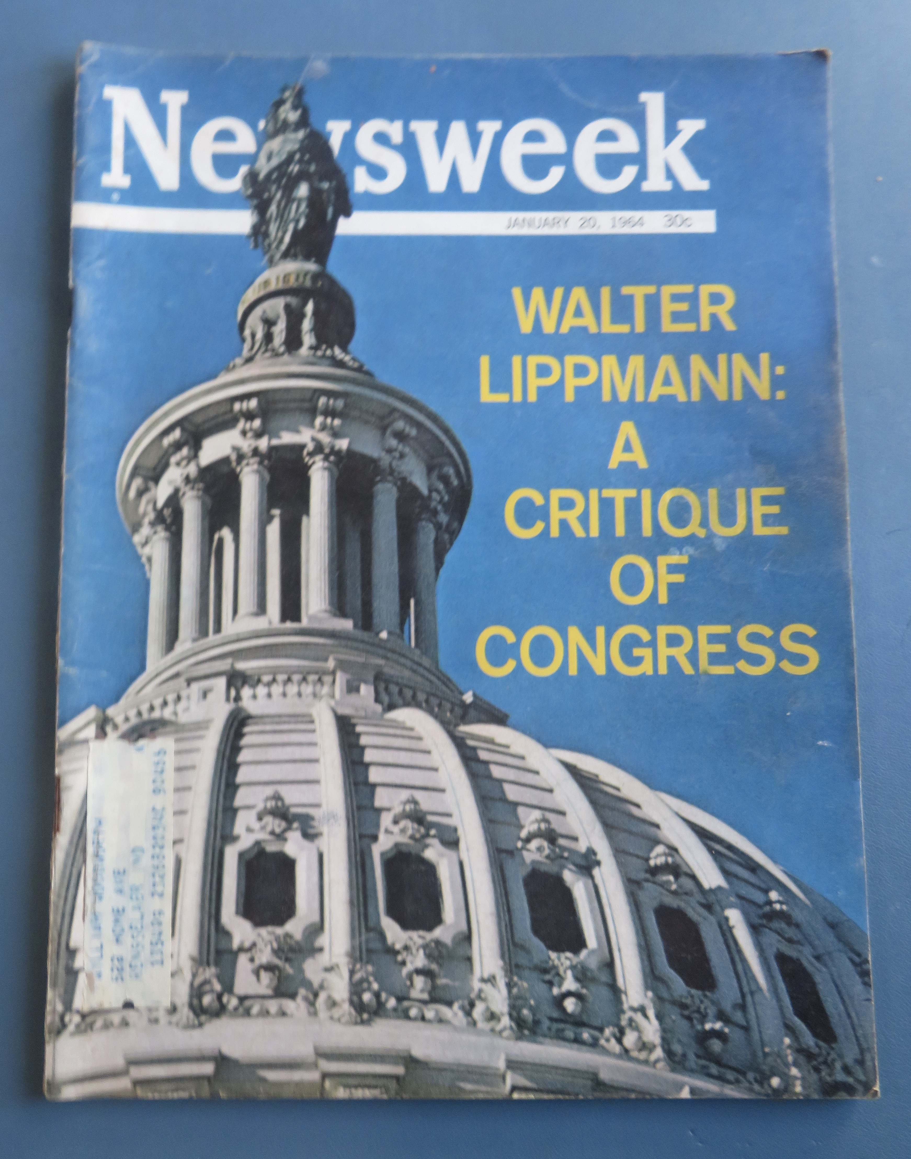 Newsweek Magazine January 20, 1964 Walter Lippmann
