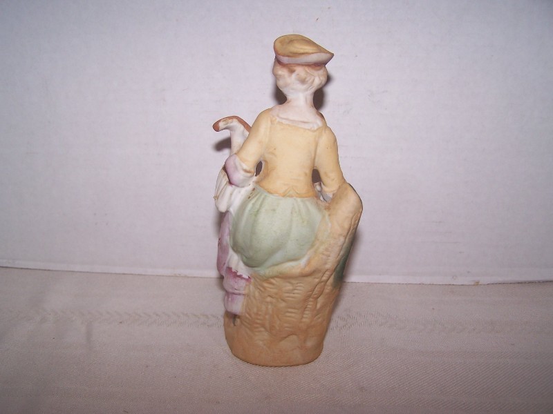 Bisque Lady Figurine Playing Mandolin