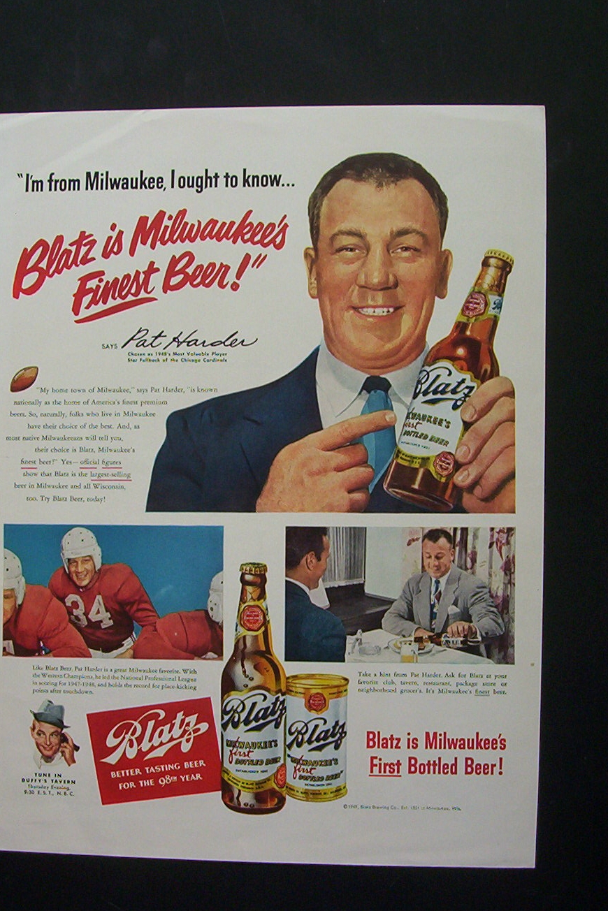 1949 Blatz Beer with Pat Harder
