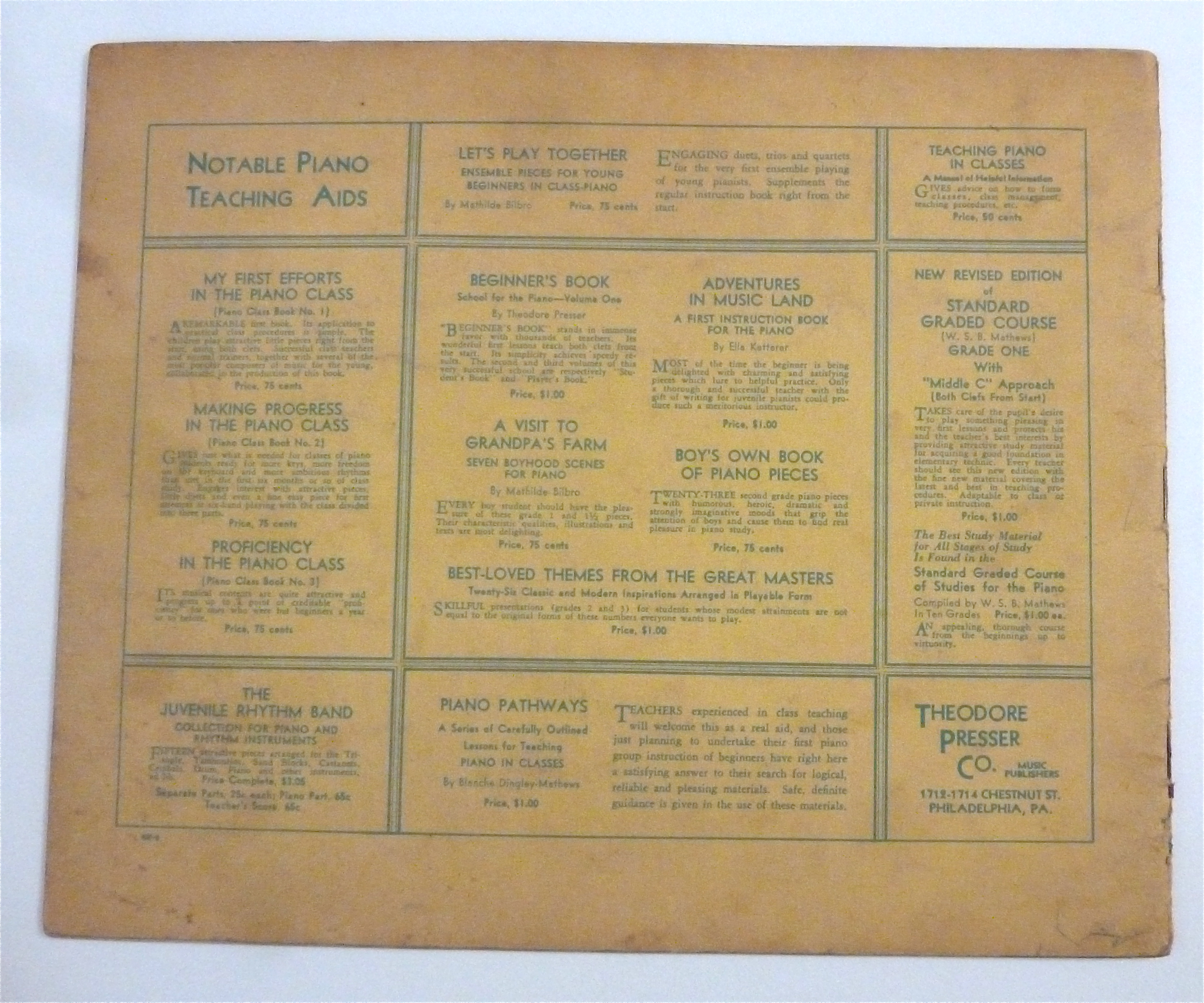 Sheet Music Book For 1940 Side By Side