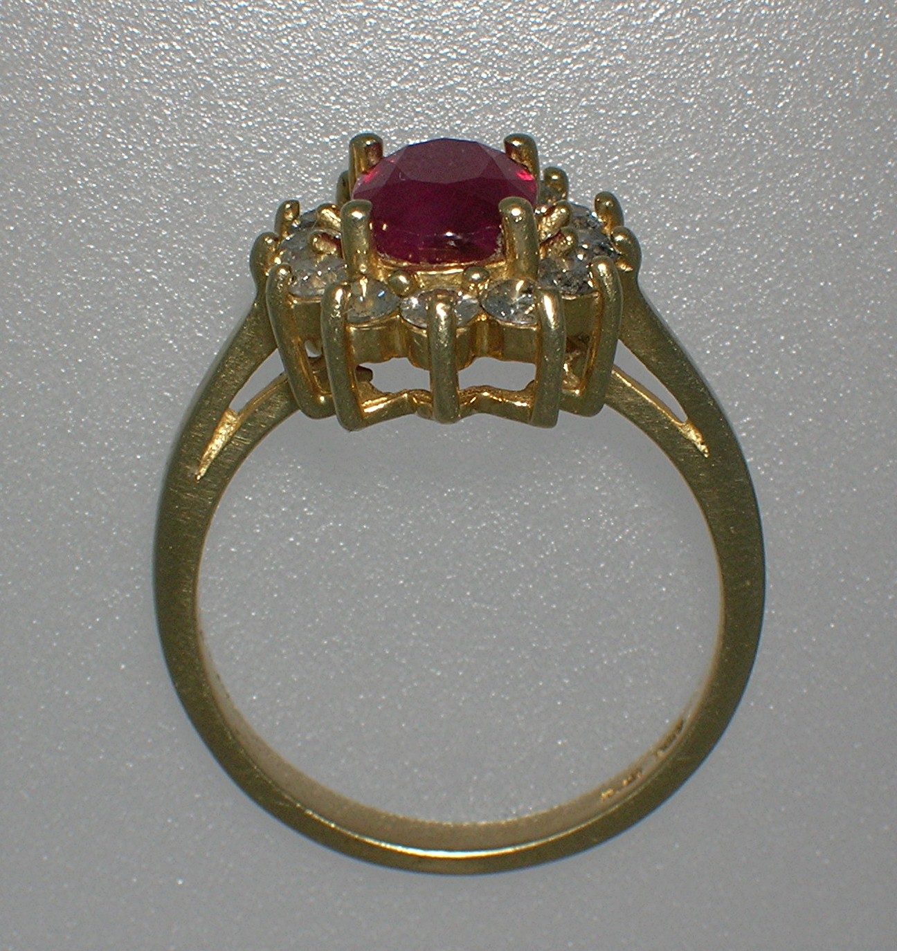 Ruby Diamond 14k Yellow Gold Ring . . . . . .