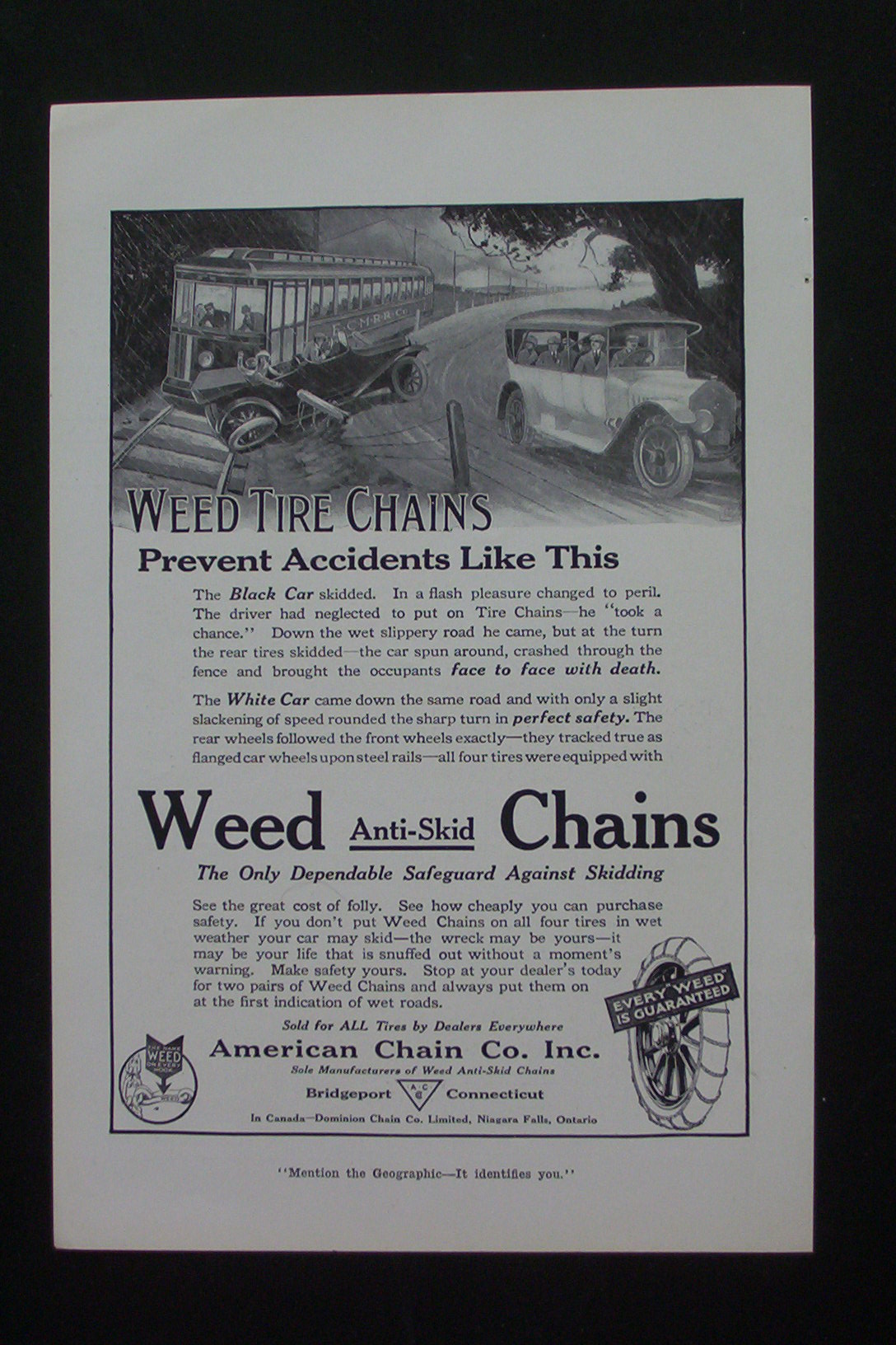 1916 Weed Tire Chains with Tire Chains Prevent Accident