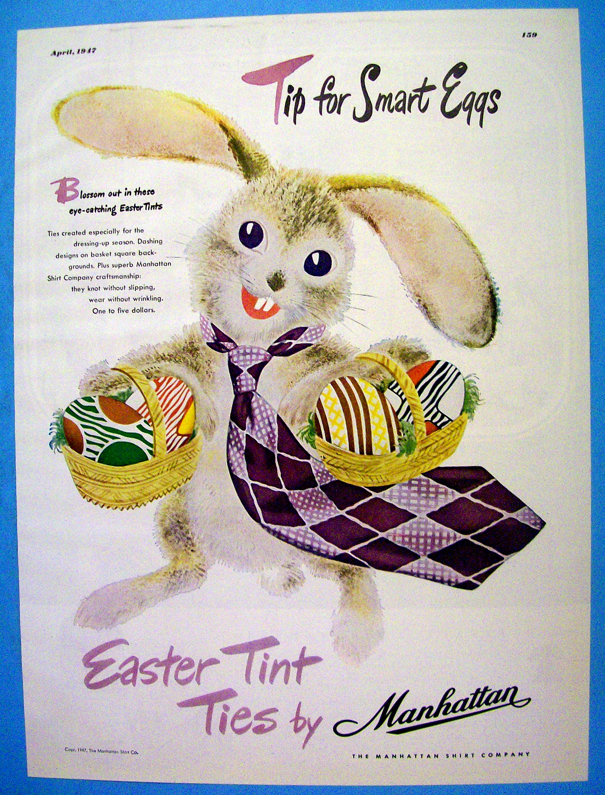 1947 Manhattan Tint Ties with Easter Bunny