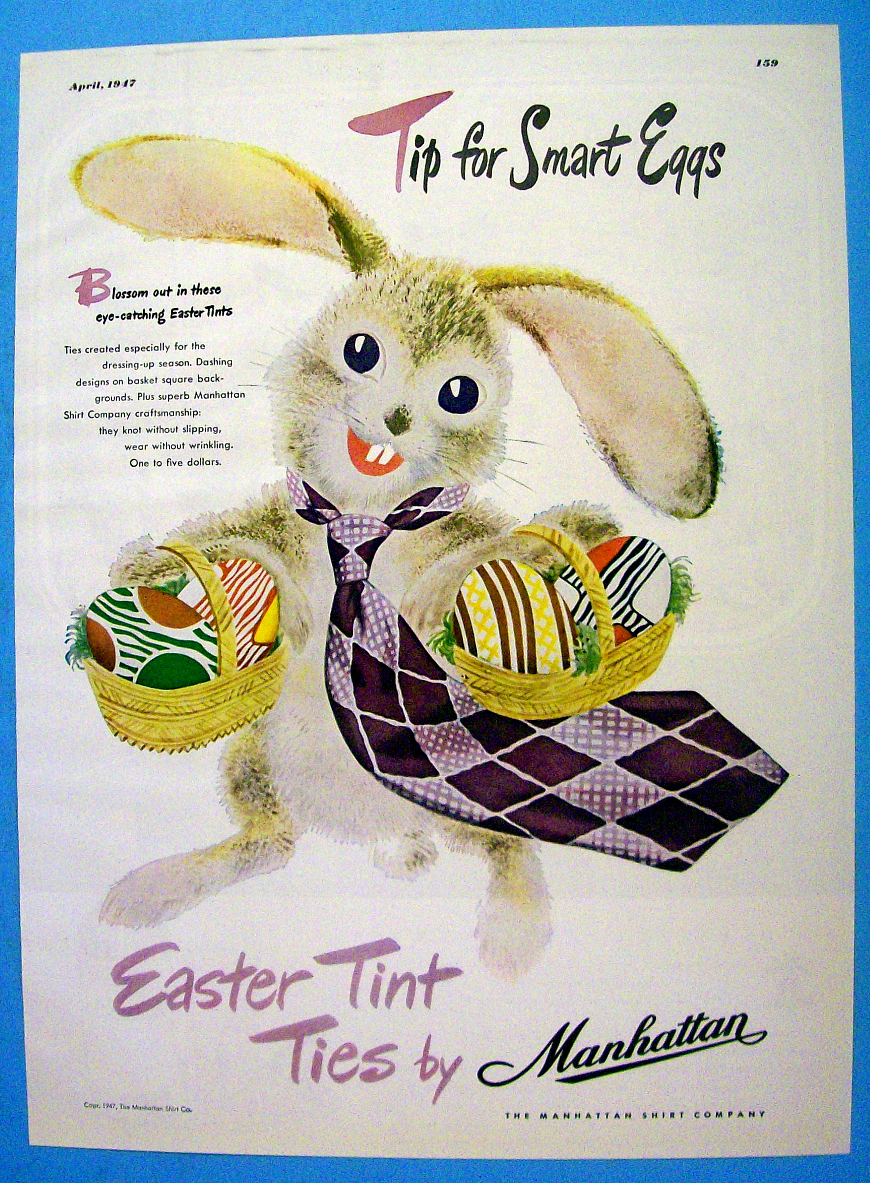 1947 Manhattan Tint Ties with Easter Bunny