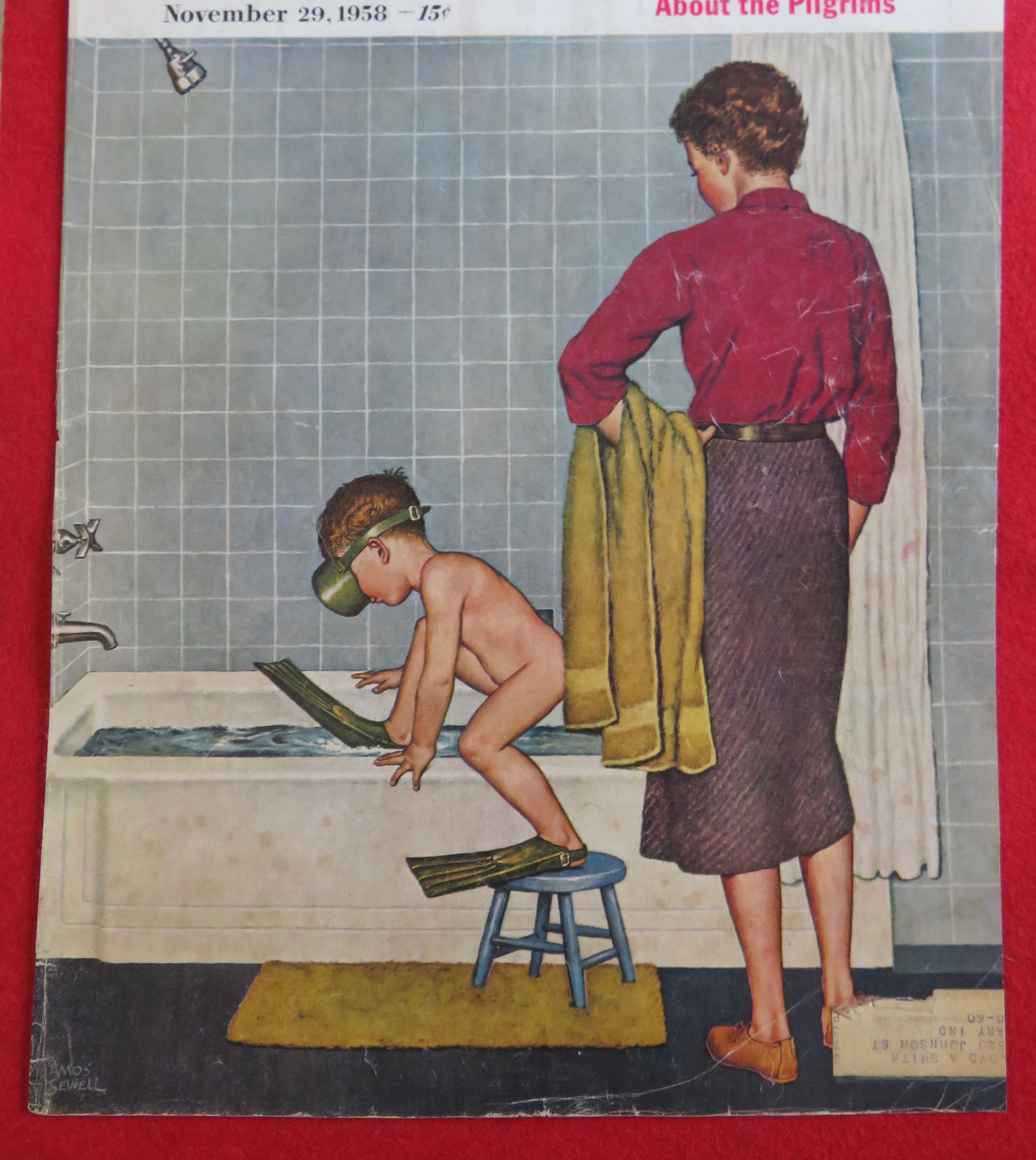 1958 Saturday Evening Post Cover (Only) By Amos Sewell