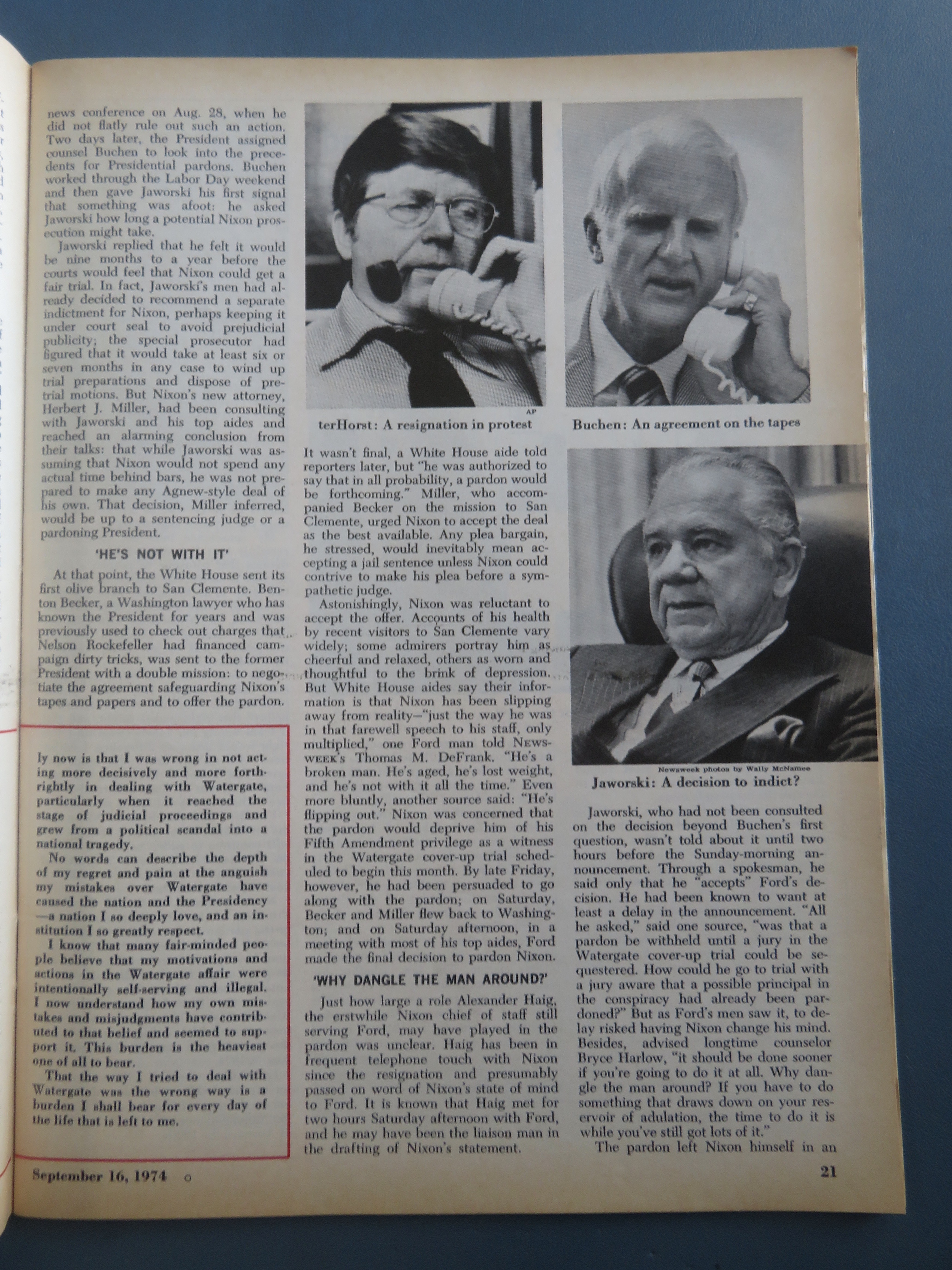 Newsweek Magazine September 16, 1974 Was Justice Done?