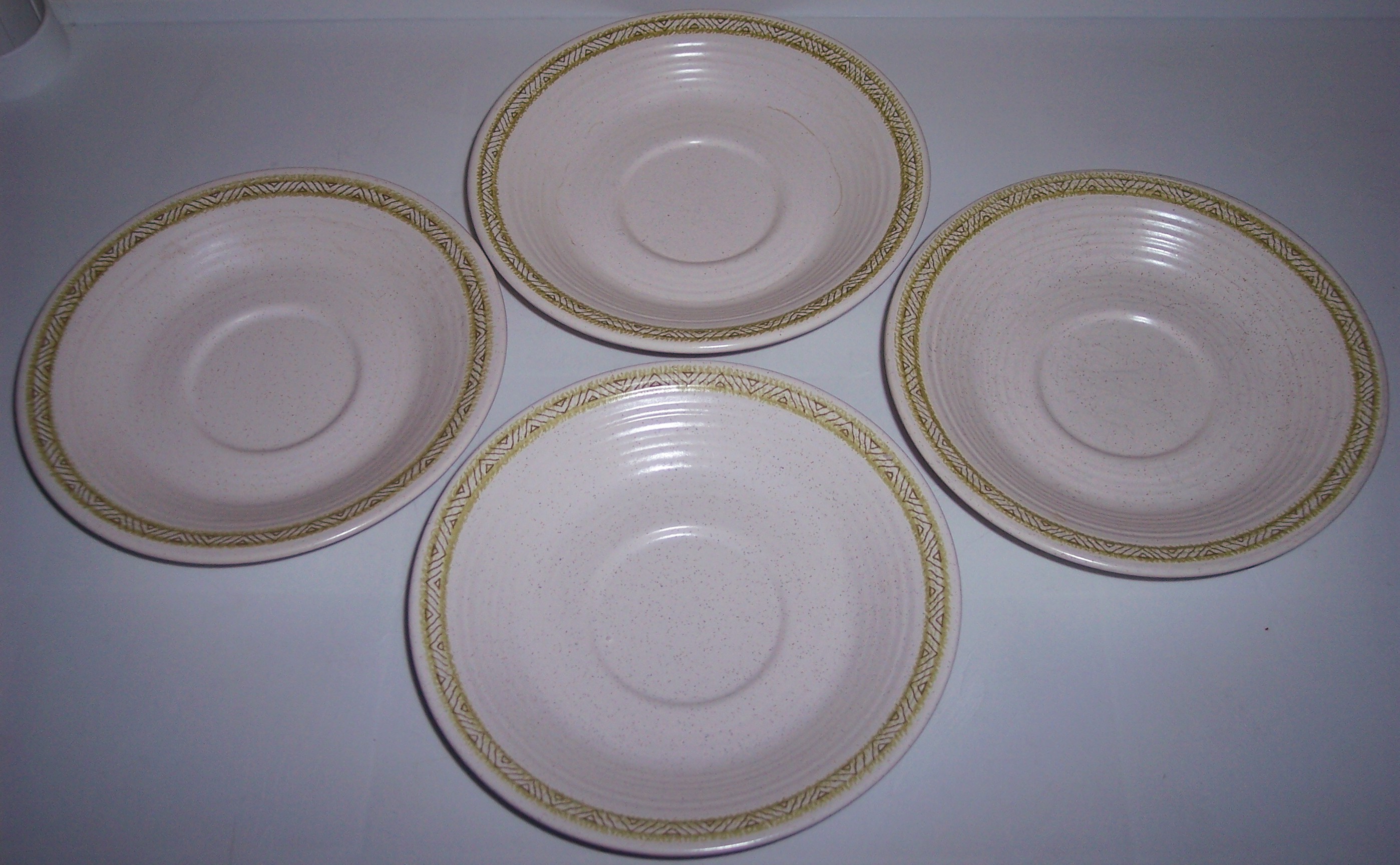 Franciscan Pottery Hacienda Green Set/4 Saucers!
