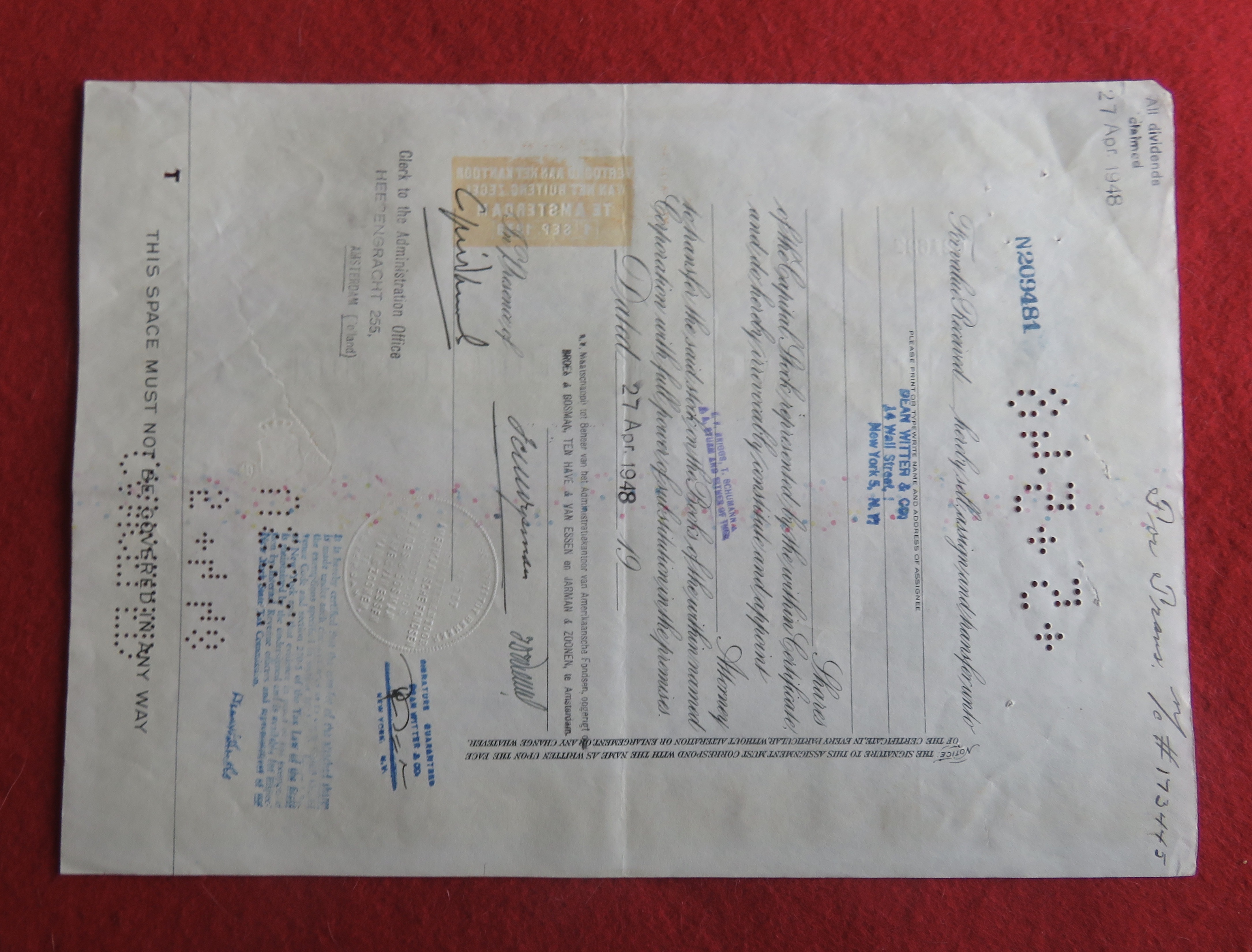 1938 United States Steel Corporation Stock Certificate